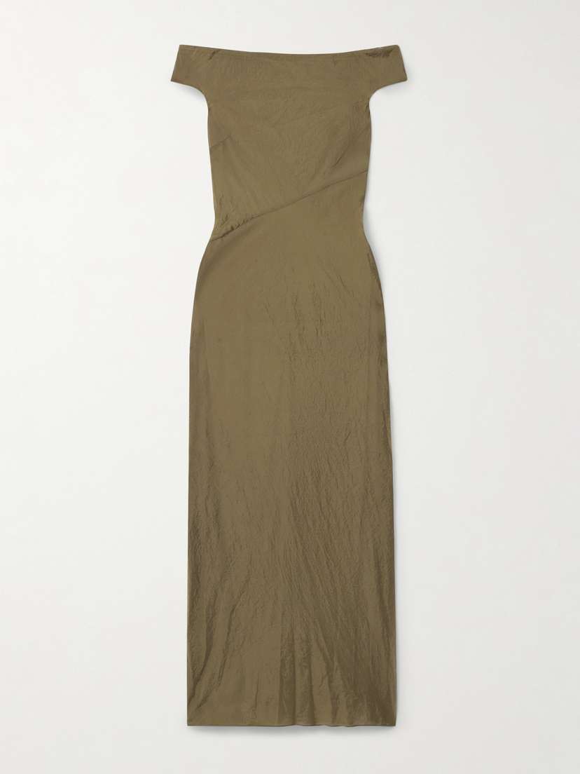 Staud Cheyenne Off-the-shoulder Crinkled-organza Maxi Dress