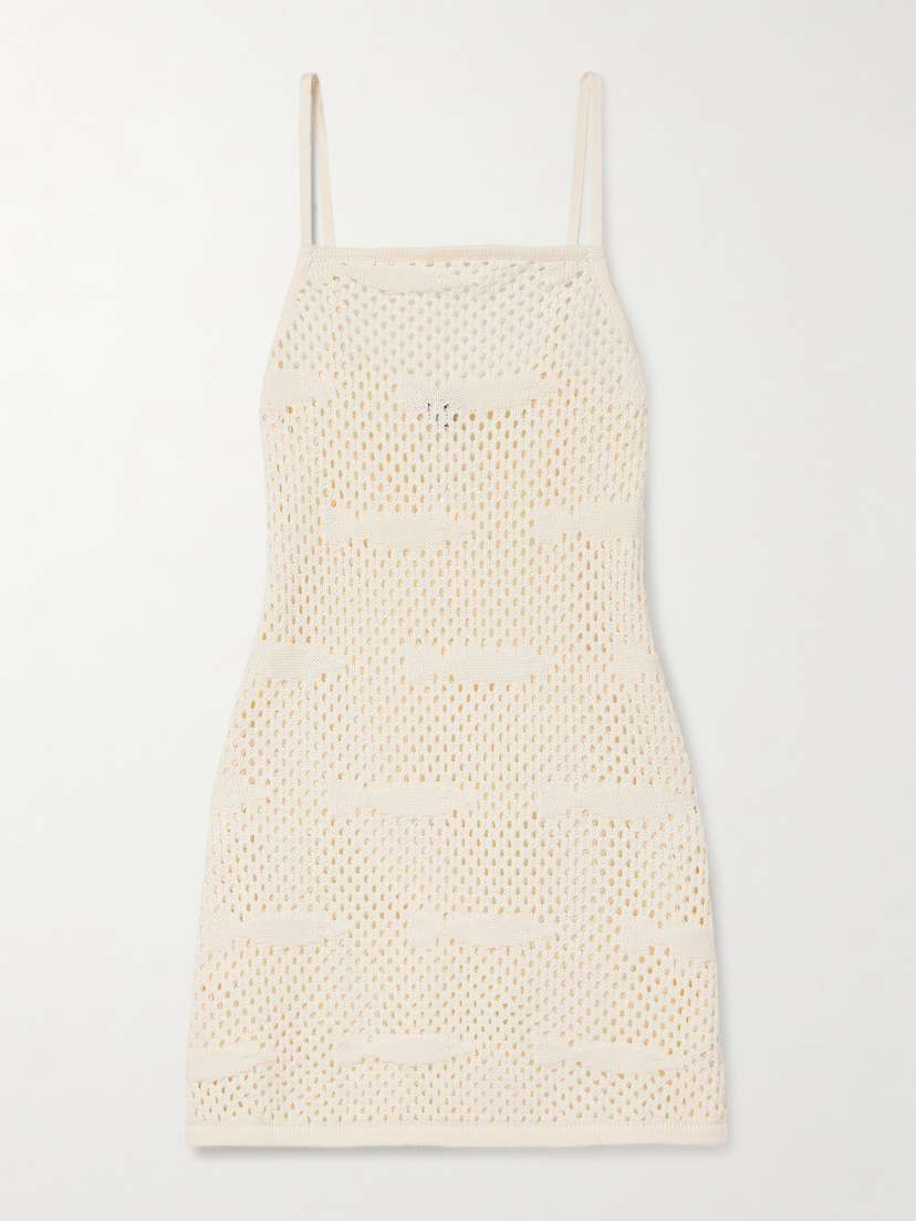 Staud Rio Crocheted Cotton Mini Dress