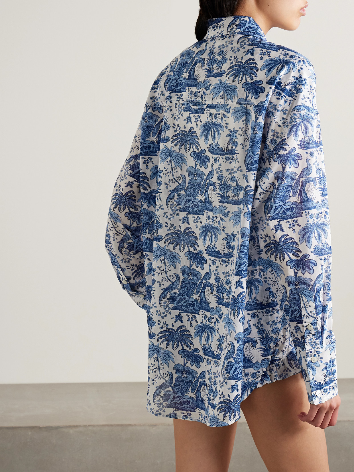 Staud Colton Printed Cotton-voile Shirt