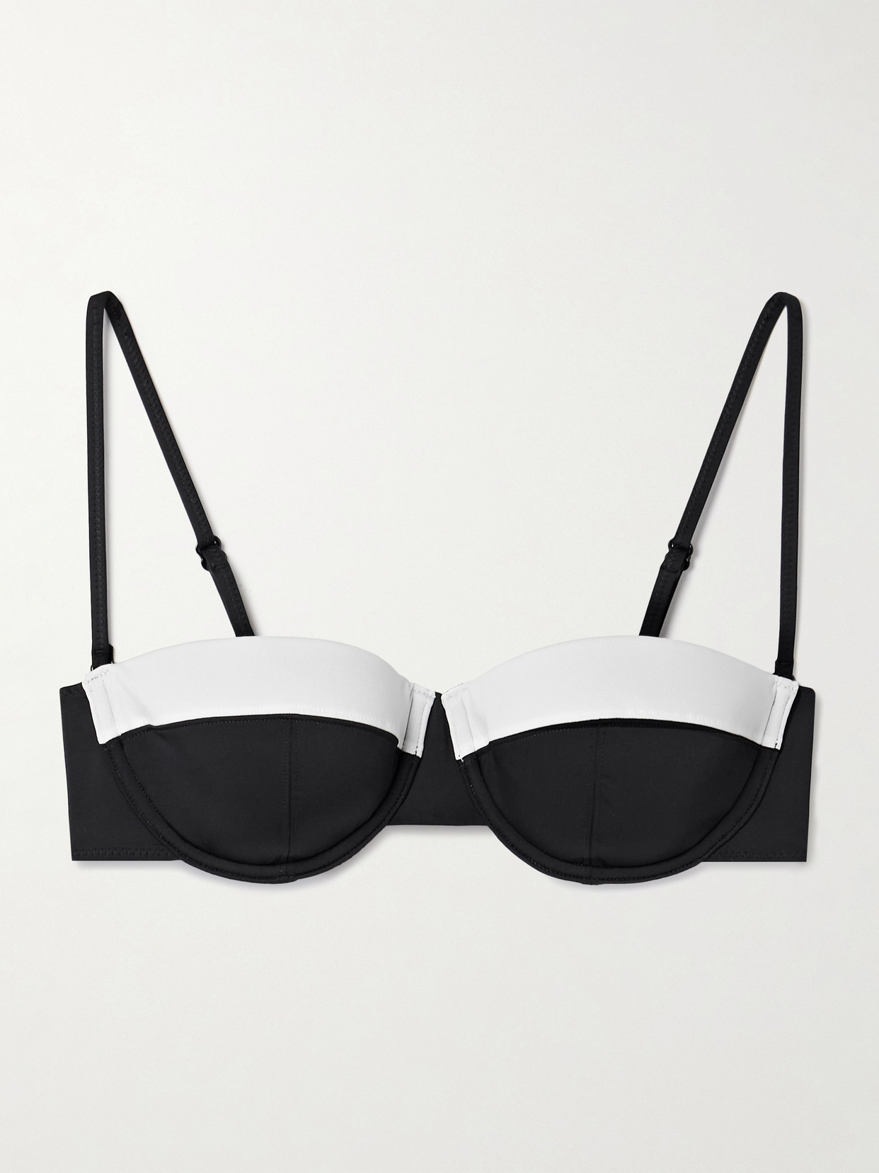 Staud Jo Two-tone Underwired Balconette Bikini Top