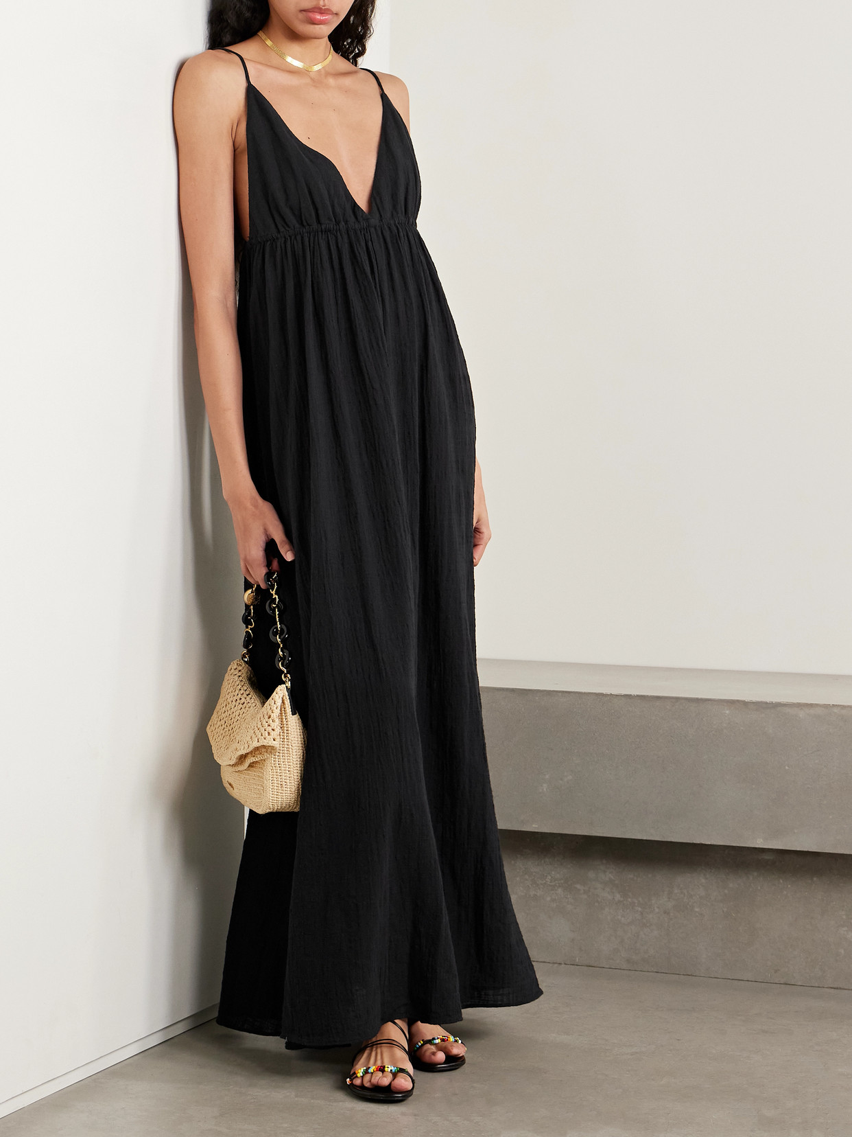Staud Hanna Cotton-gauze Maxi Dress