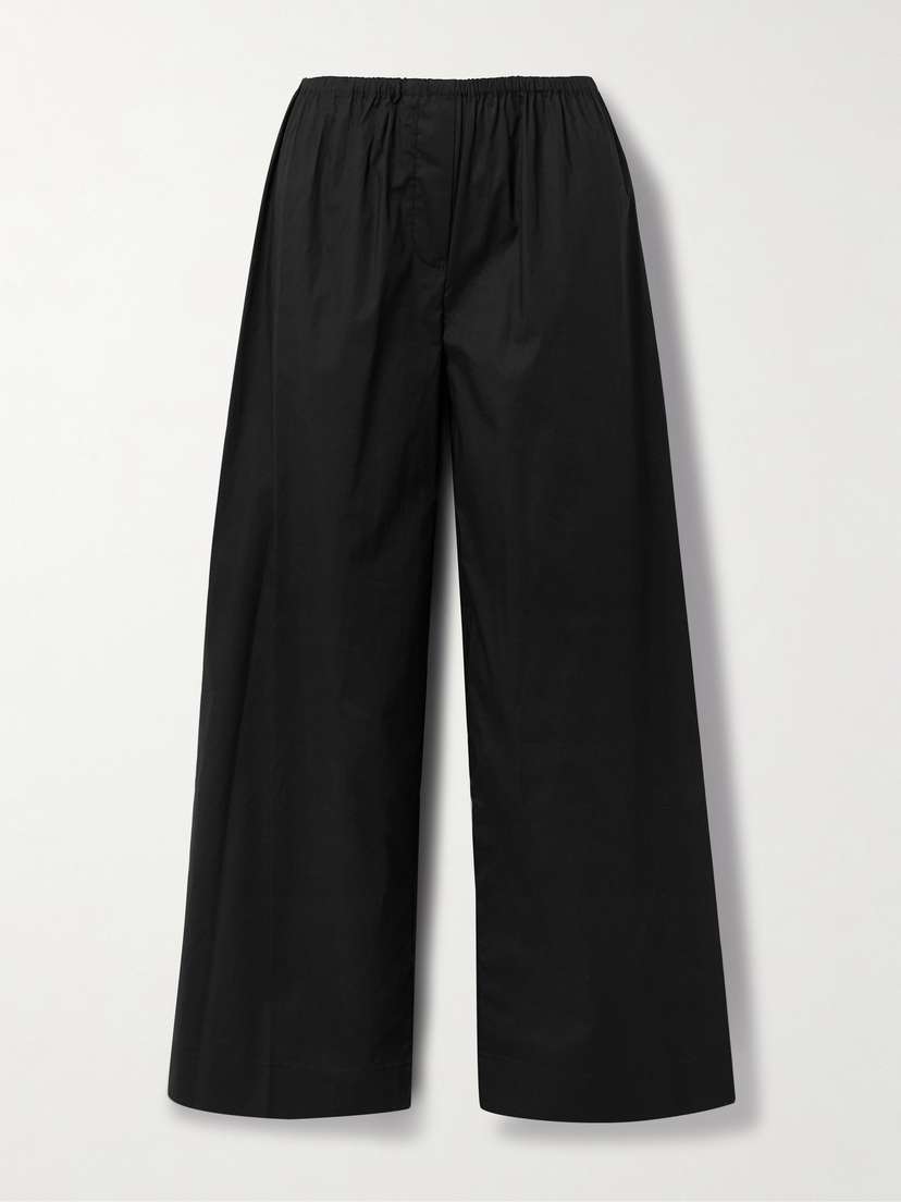 Staud Bonfire Cotton-blend Poplin Wide-leg Pants