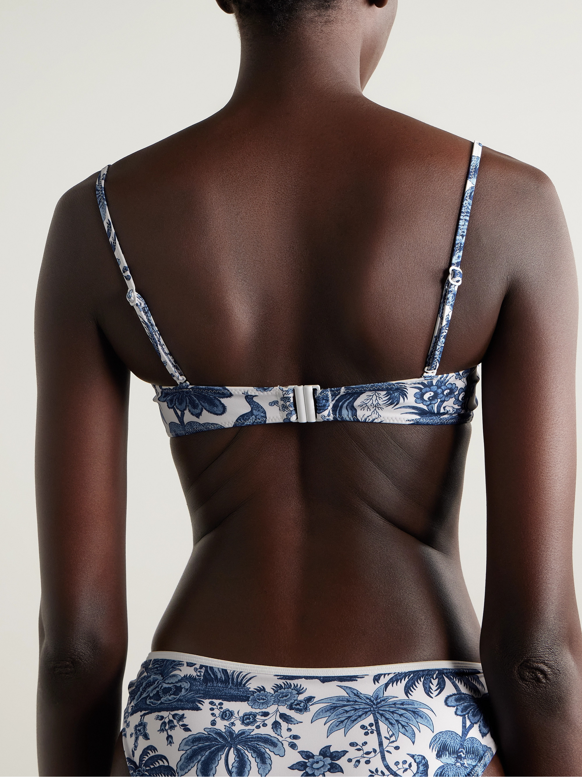 Staud Jo printed recycled underwired balconette bikini top