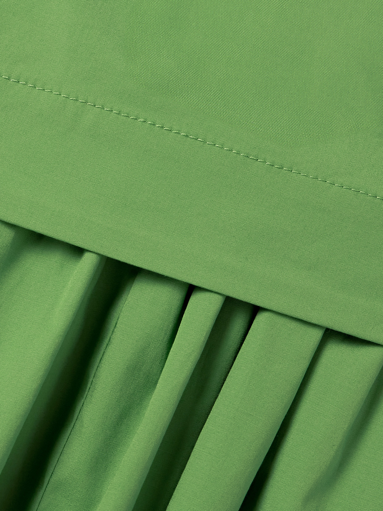 Staud Ari Gathered Cotton-blend Poplin Mini Dress In Green