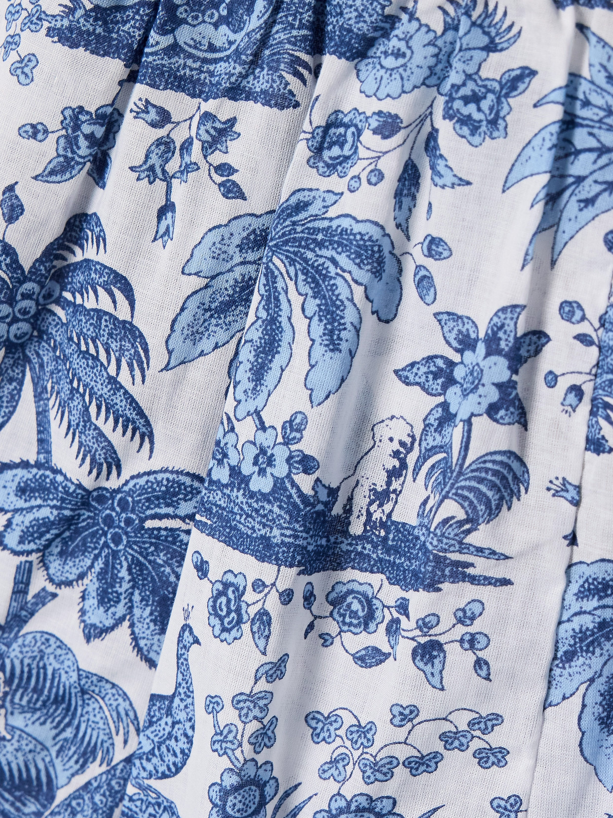 Staud Boyana Ruffled Gathered Cotton-voile Shorts In Blue