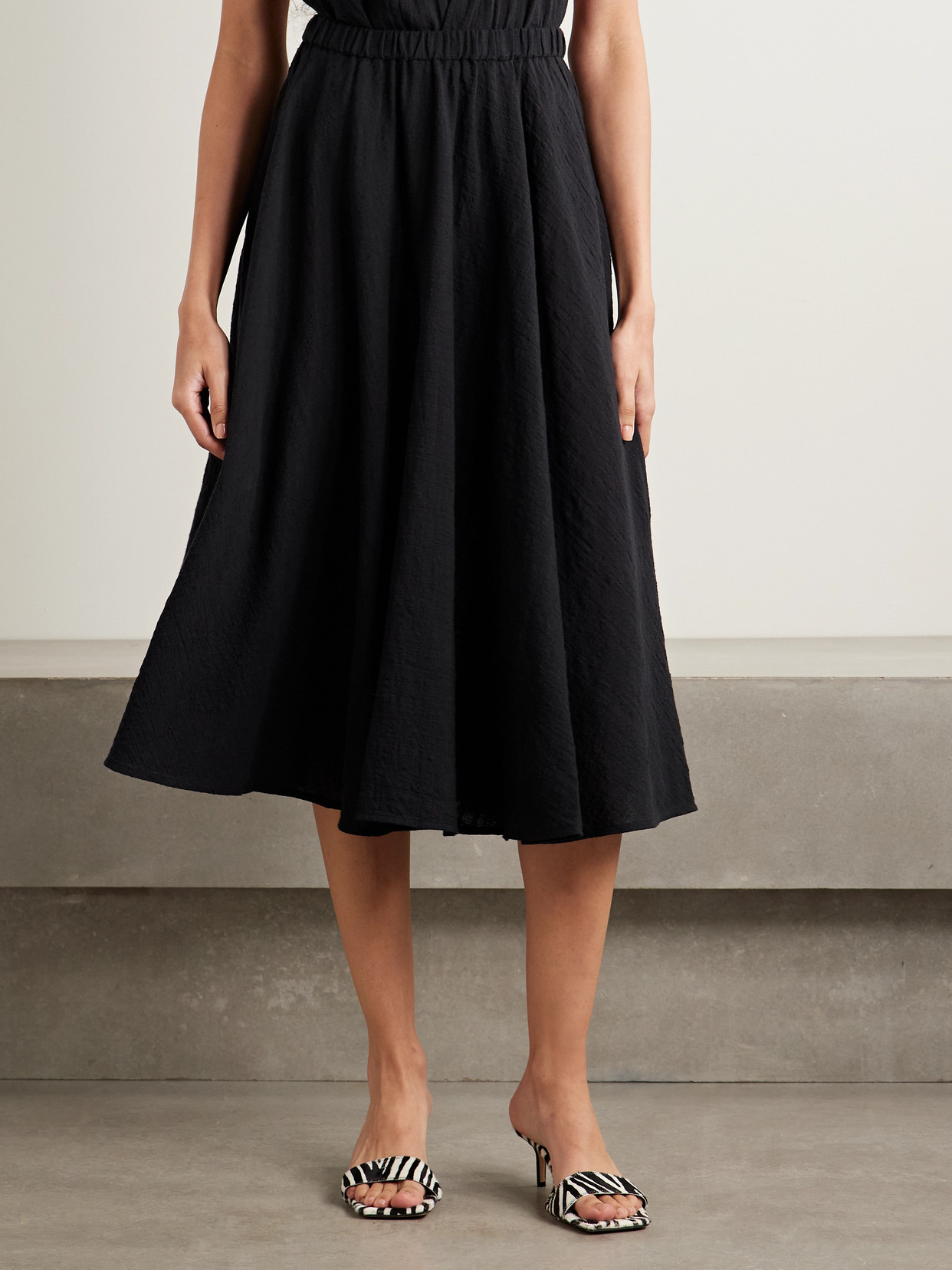 Shop Staud Carla Cotton-gauze Midi Skirt
