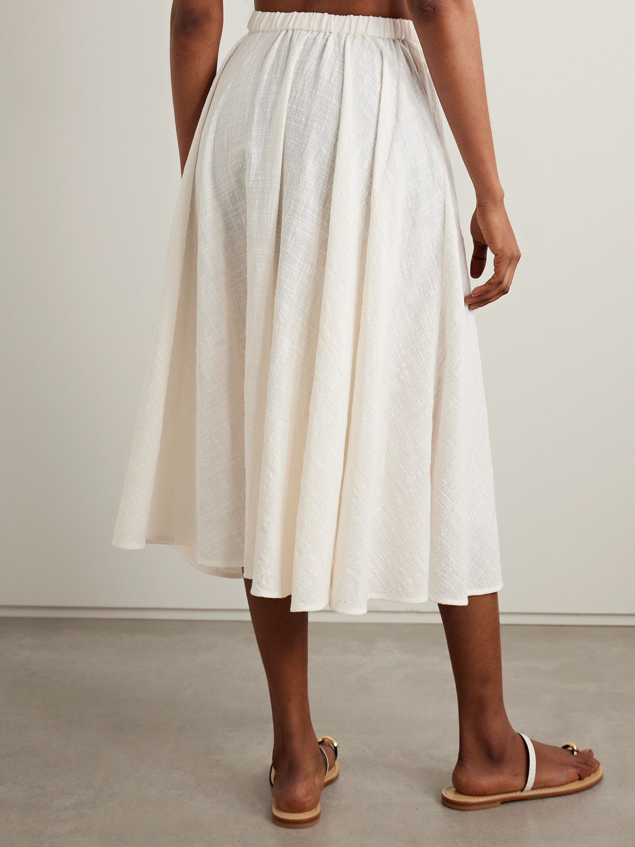 STAUD CARLA COTTON-GAUZE MIDI SKIRT