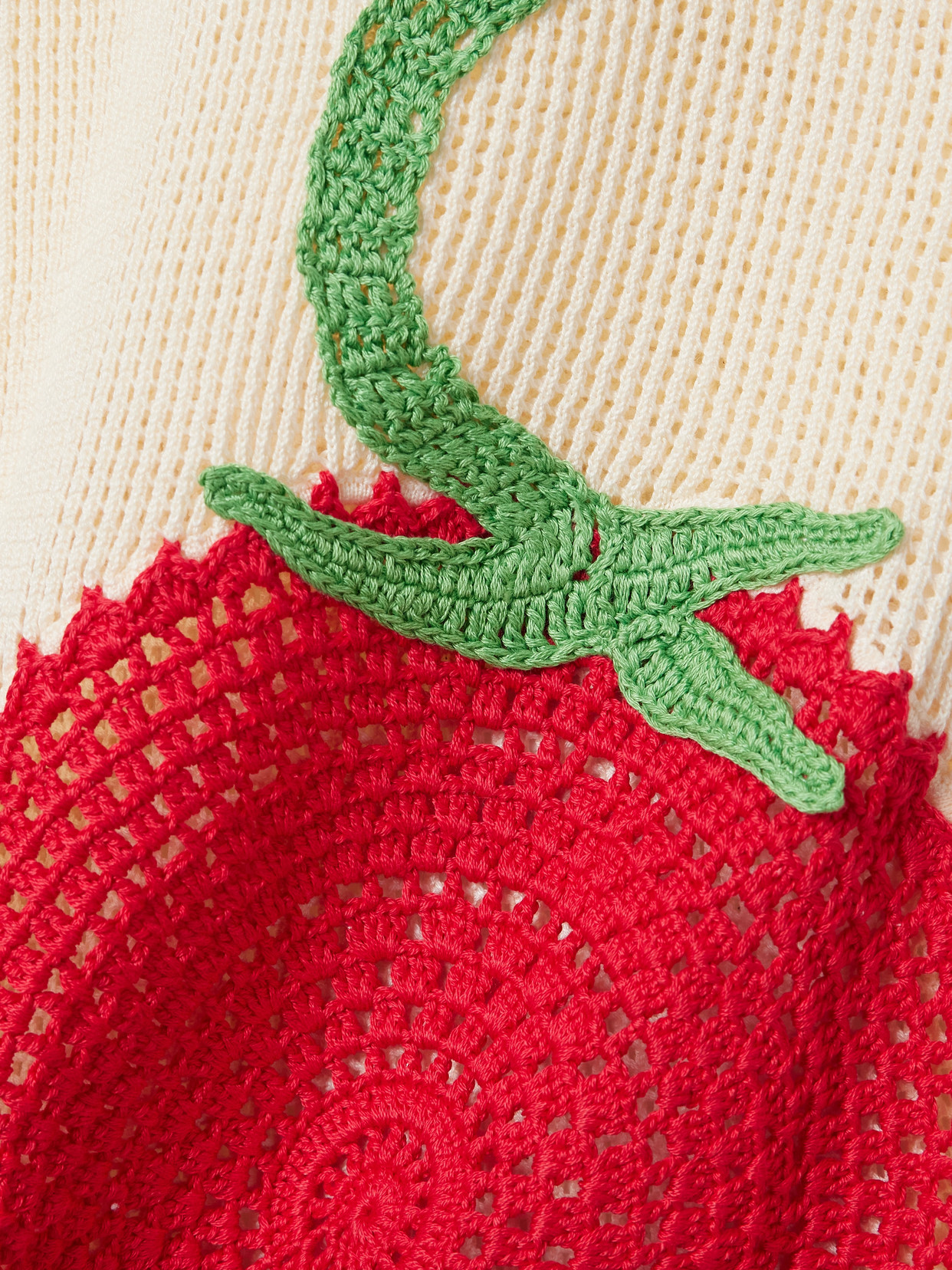 Staud Bailey Appliquéd Crocheted Cotton Mini Dress