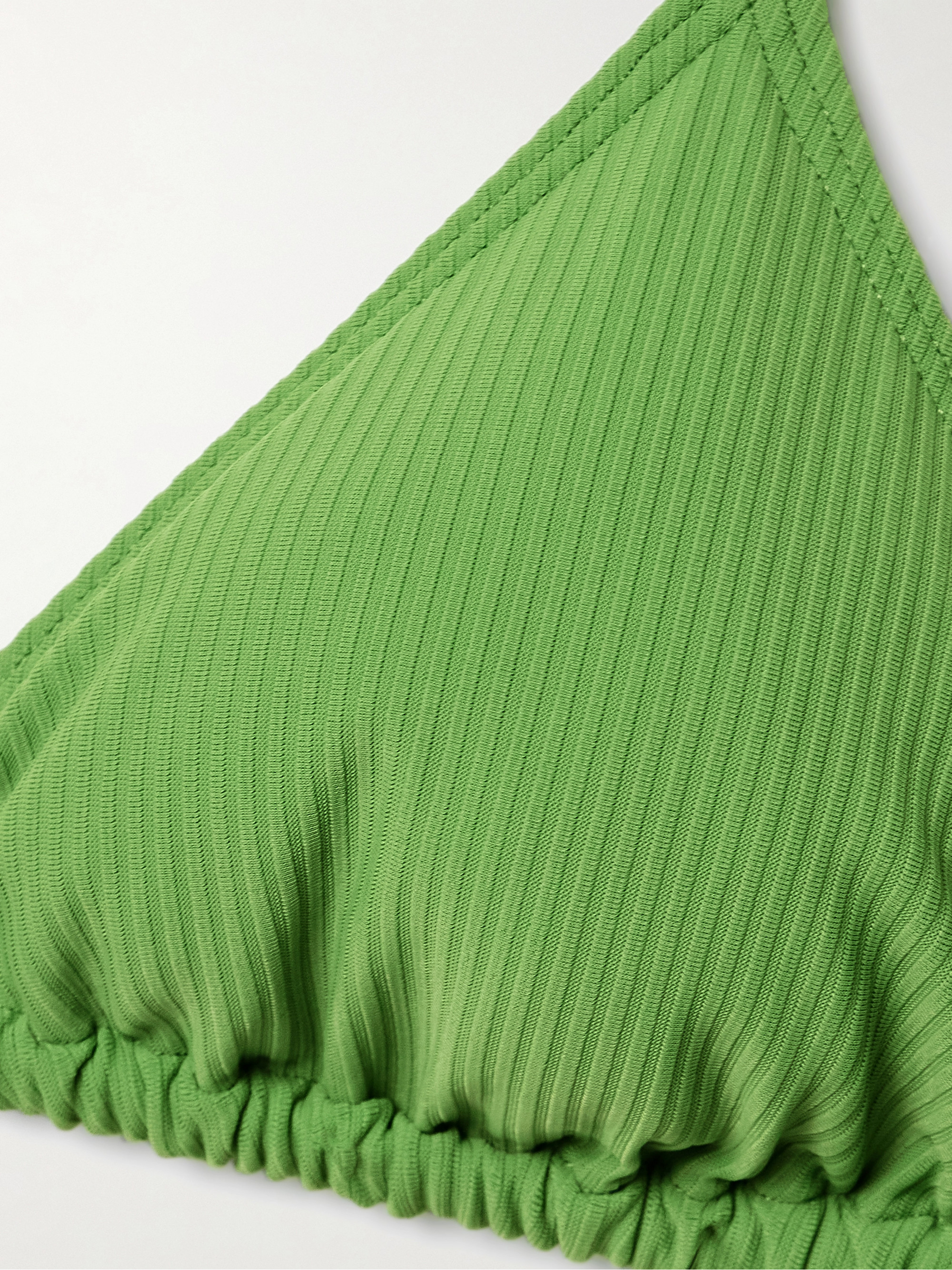 Staud Lido bead-embellished ribbed triangle bikini top thumbnail