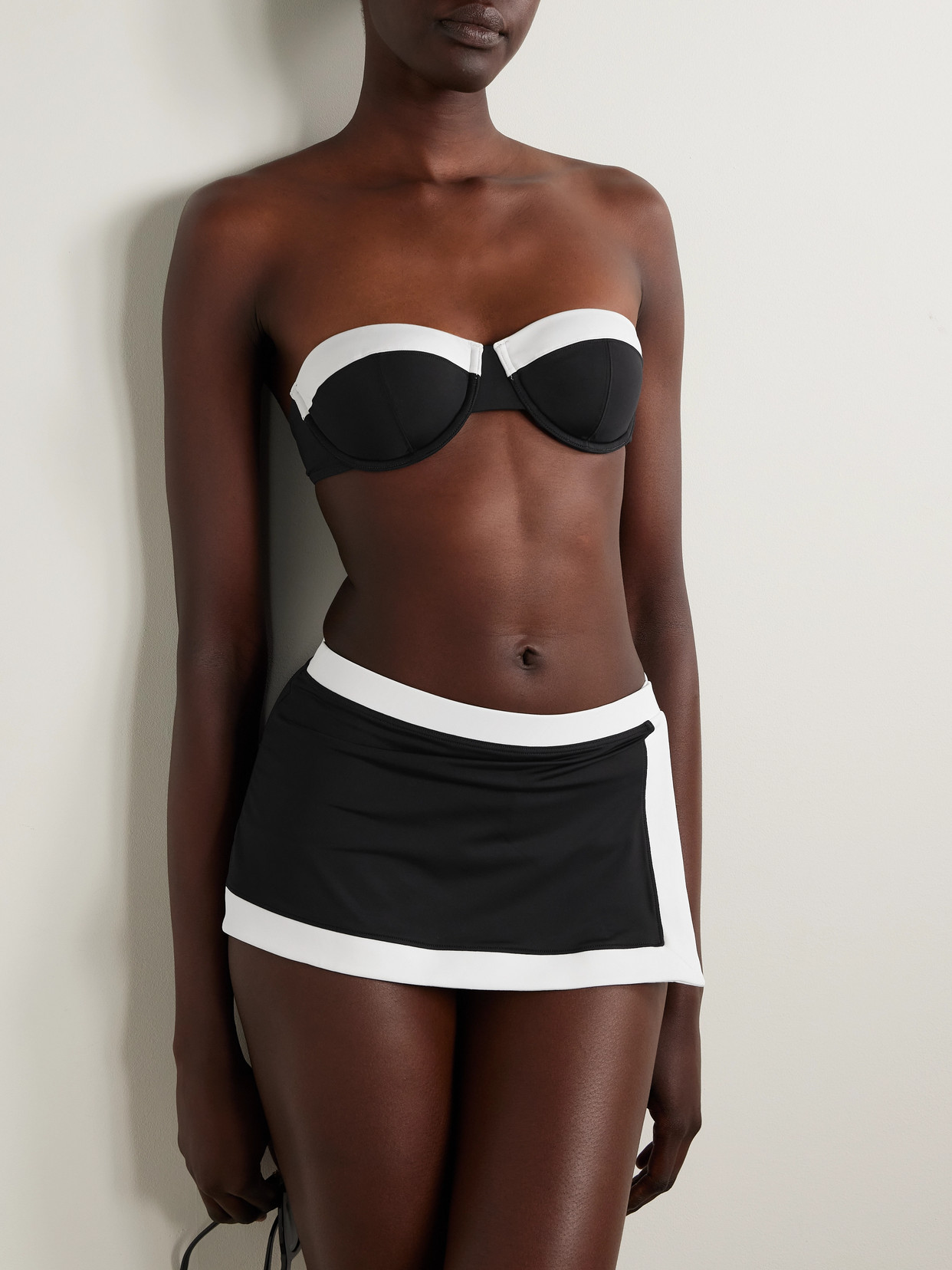 Staud Nell Layered Two-tone Bikini Briefs