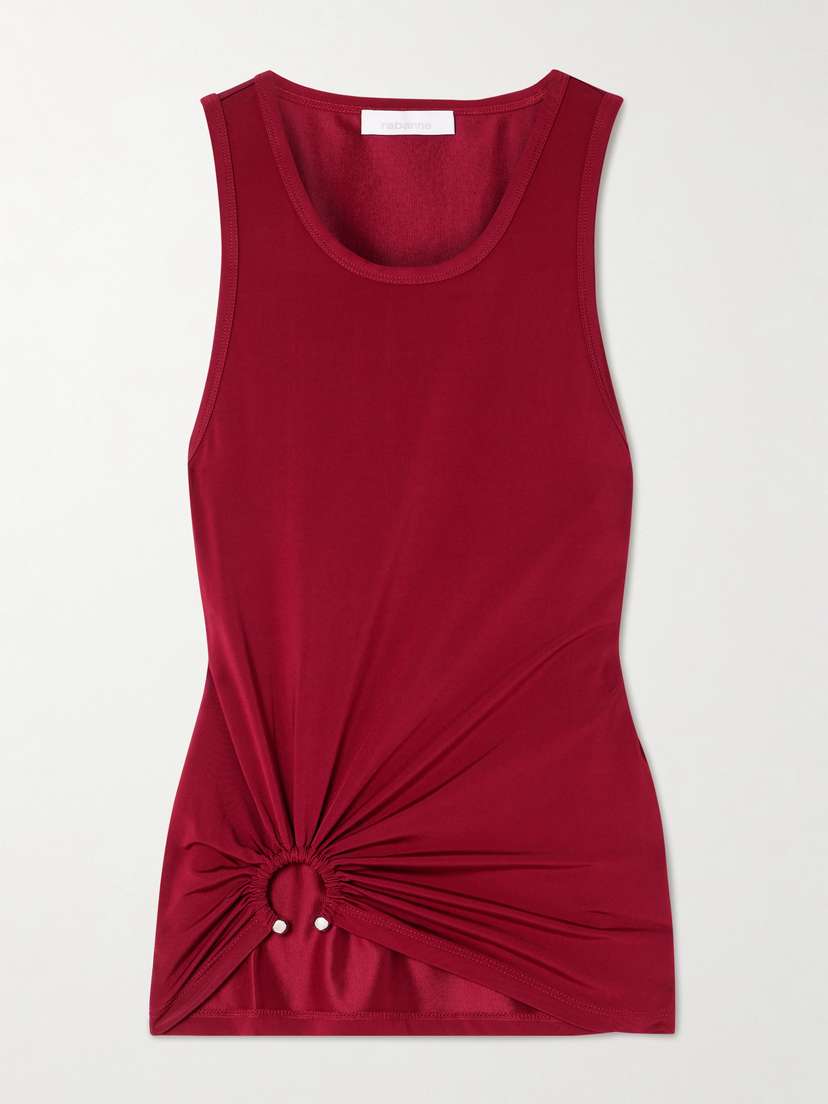 Rabanne Embellished Ribbed Stretch-jersey Tank