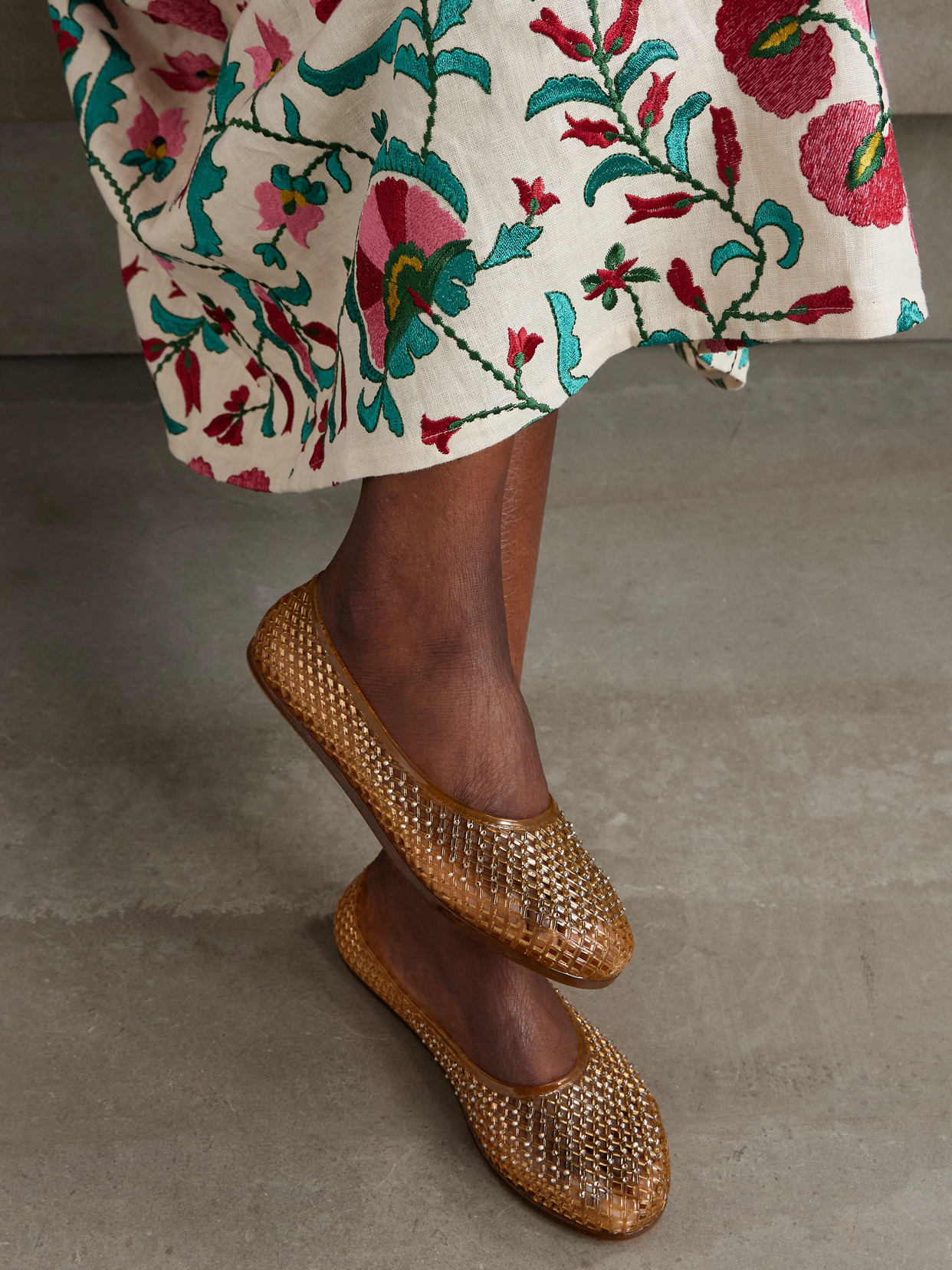 Iro Crystal-Embellished Pvc Ballet Flats