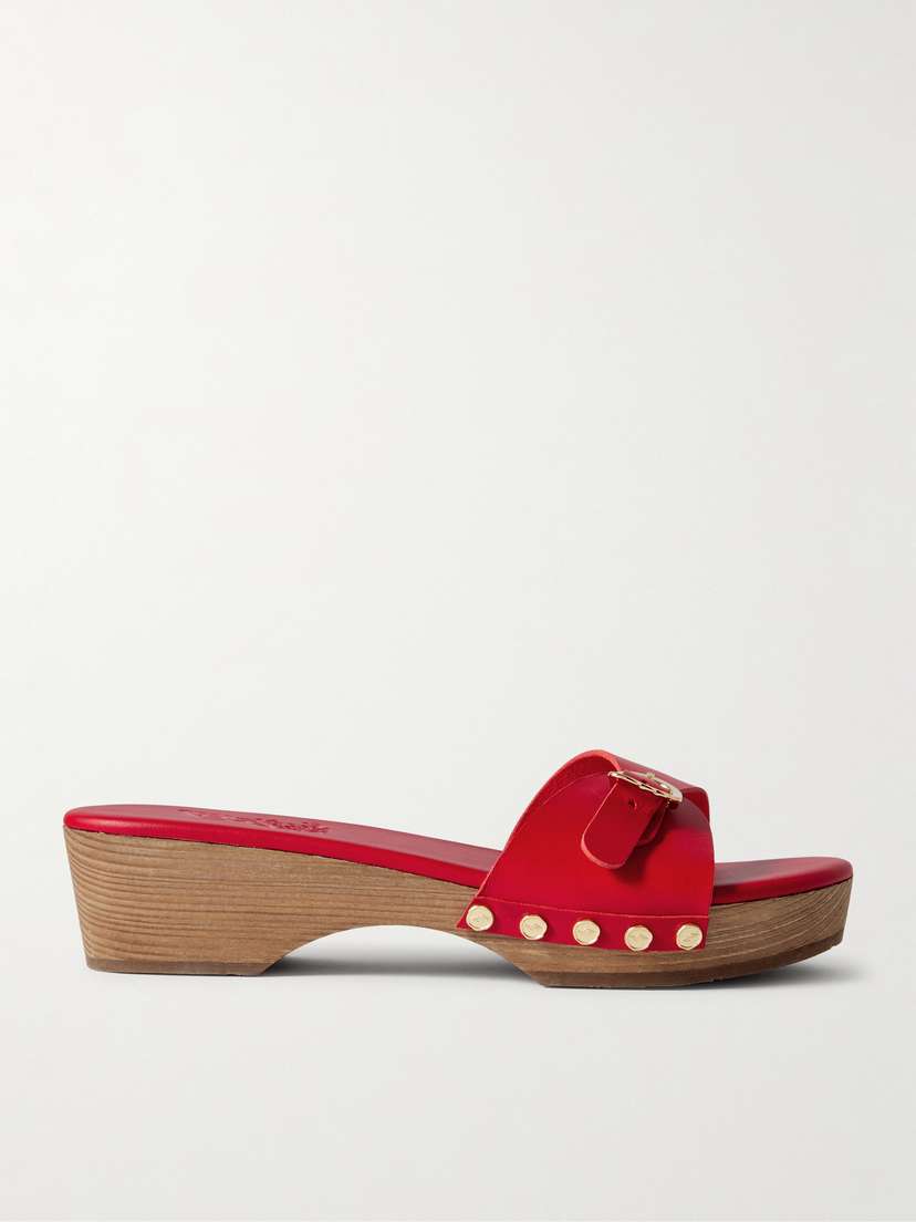 Ancient Greek Sandals Omonia Studded Leather Clogs