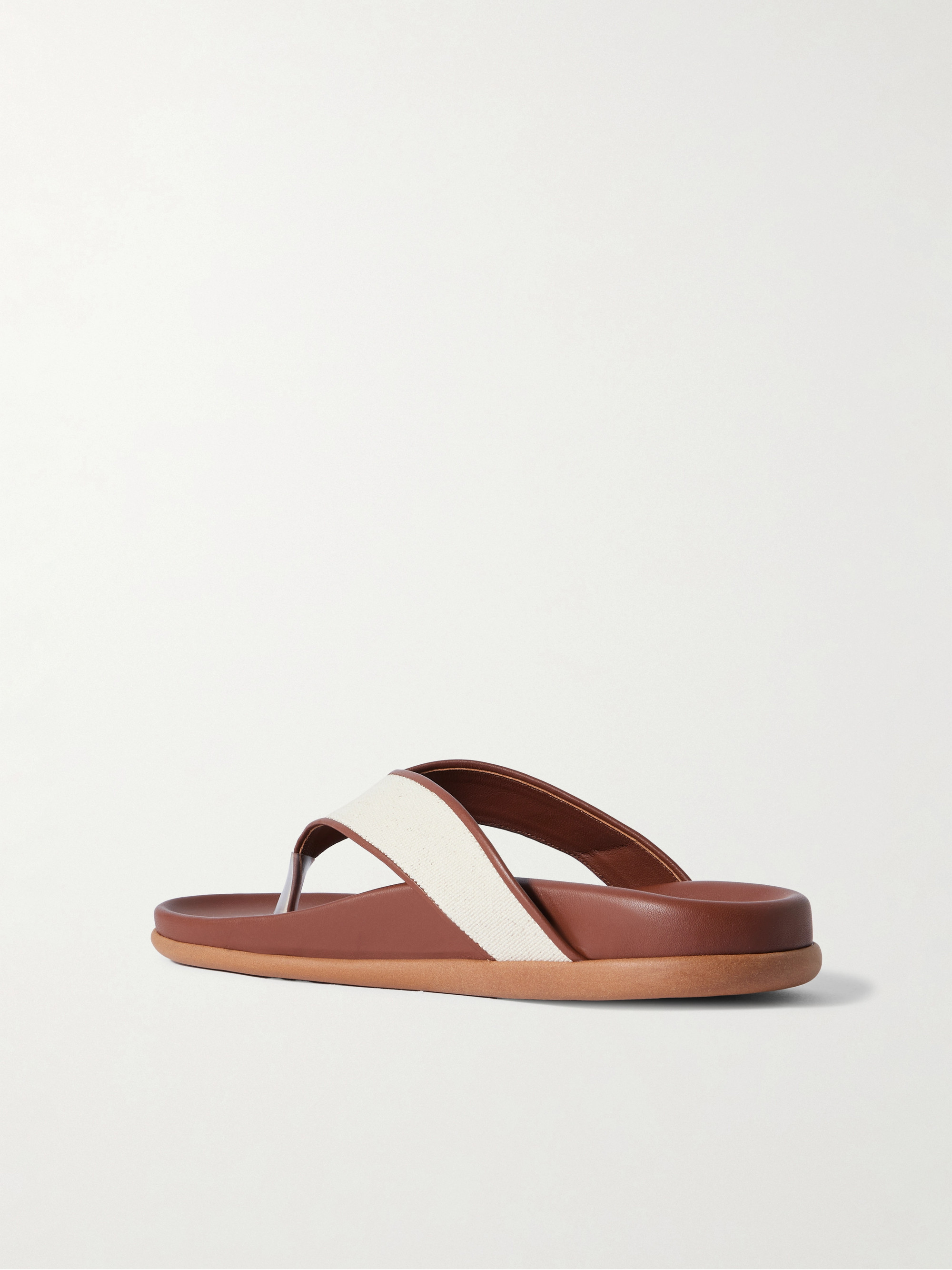 Ancient Greek Sandals Charys leather-trimmed canvas flip flops thumbnail
