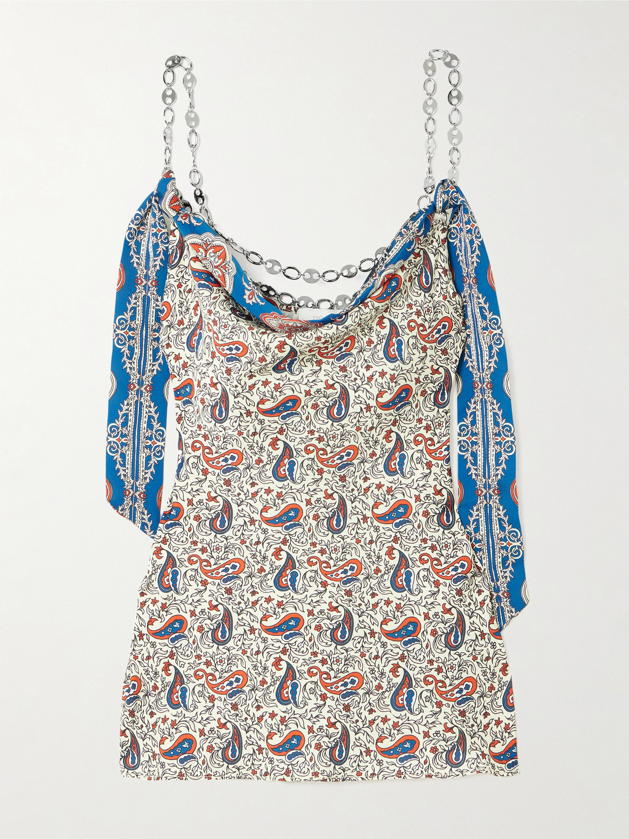 Rabanne Paisley-print Satin Top In Bandana Cream