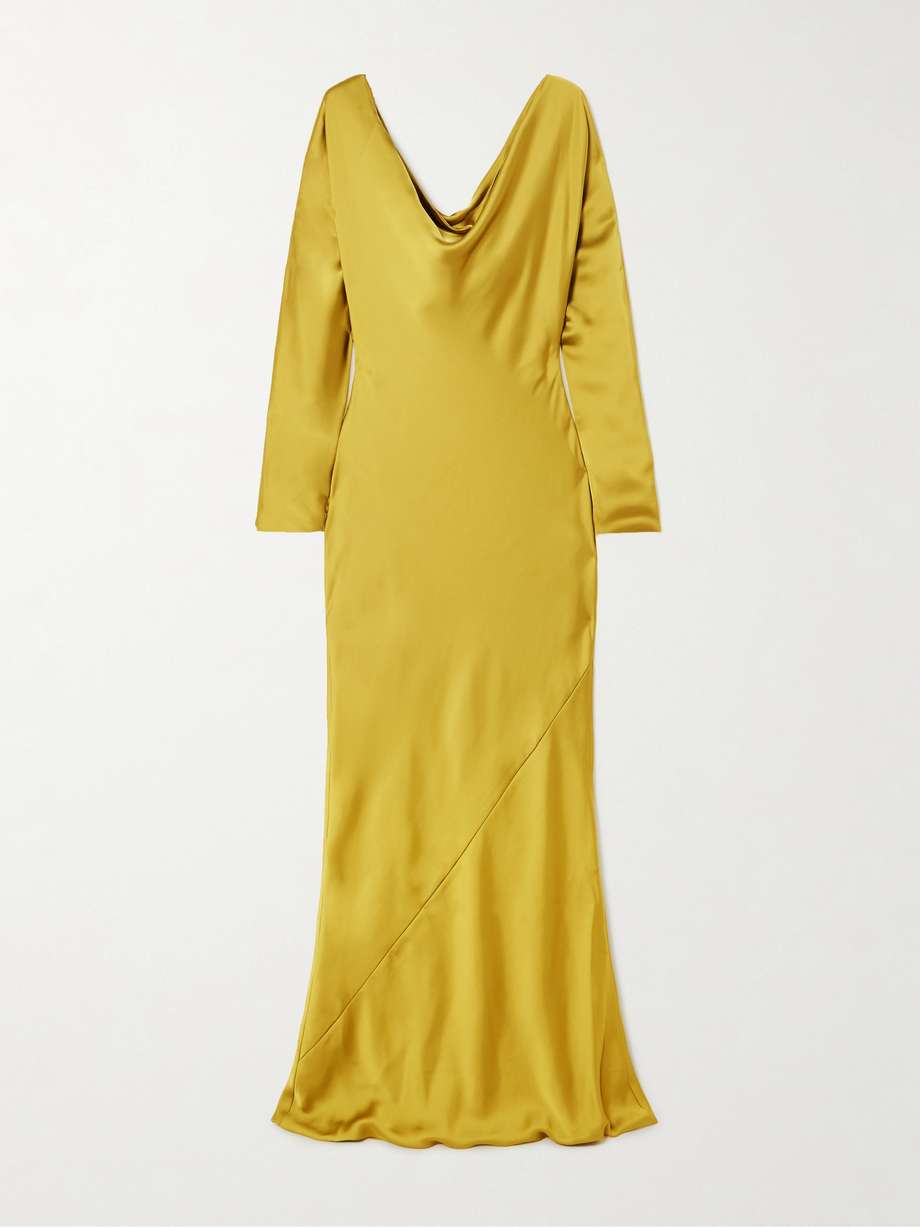 maria draped satin gown