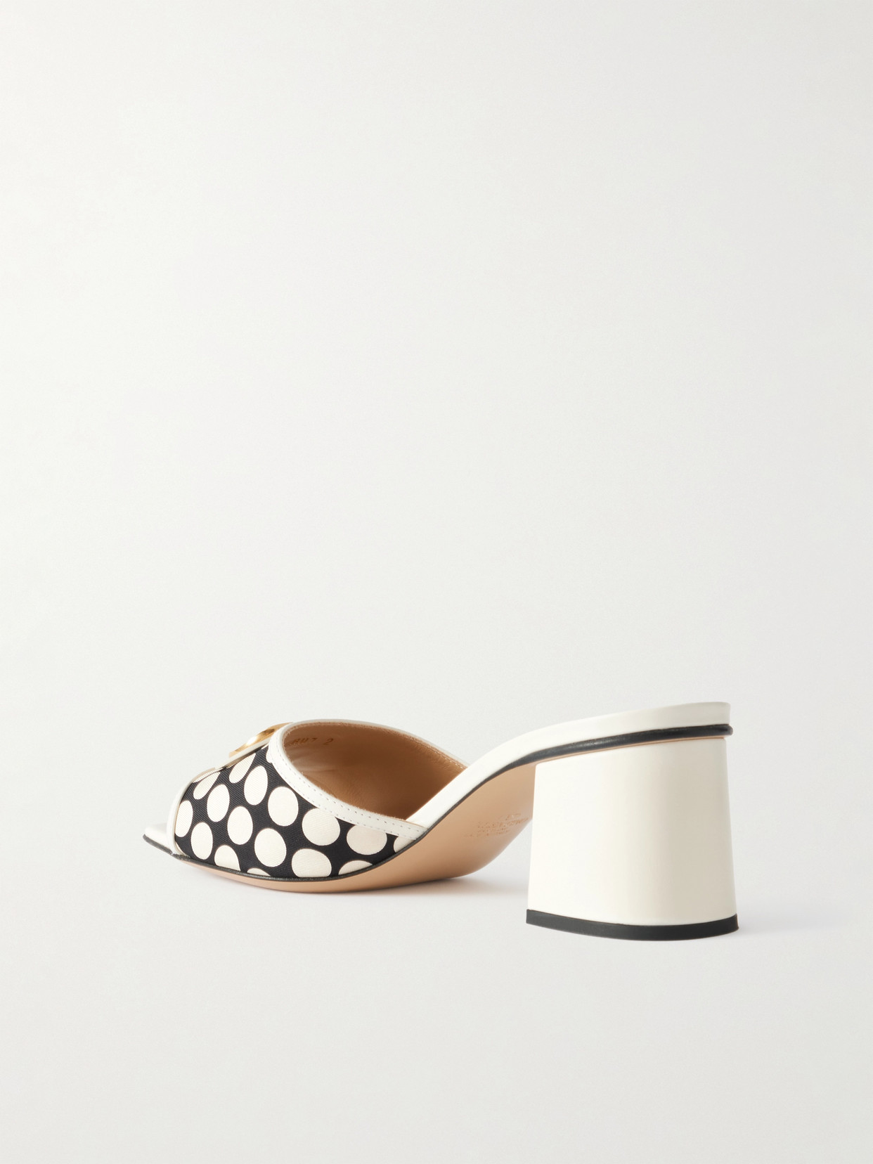 Valentino Escape 60 Embellished Leather-trimmed Polka-dots Twill Mules In Multi