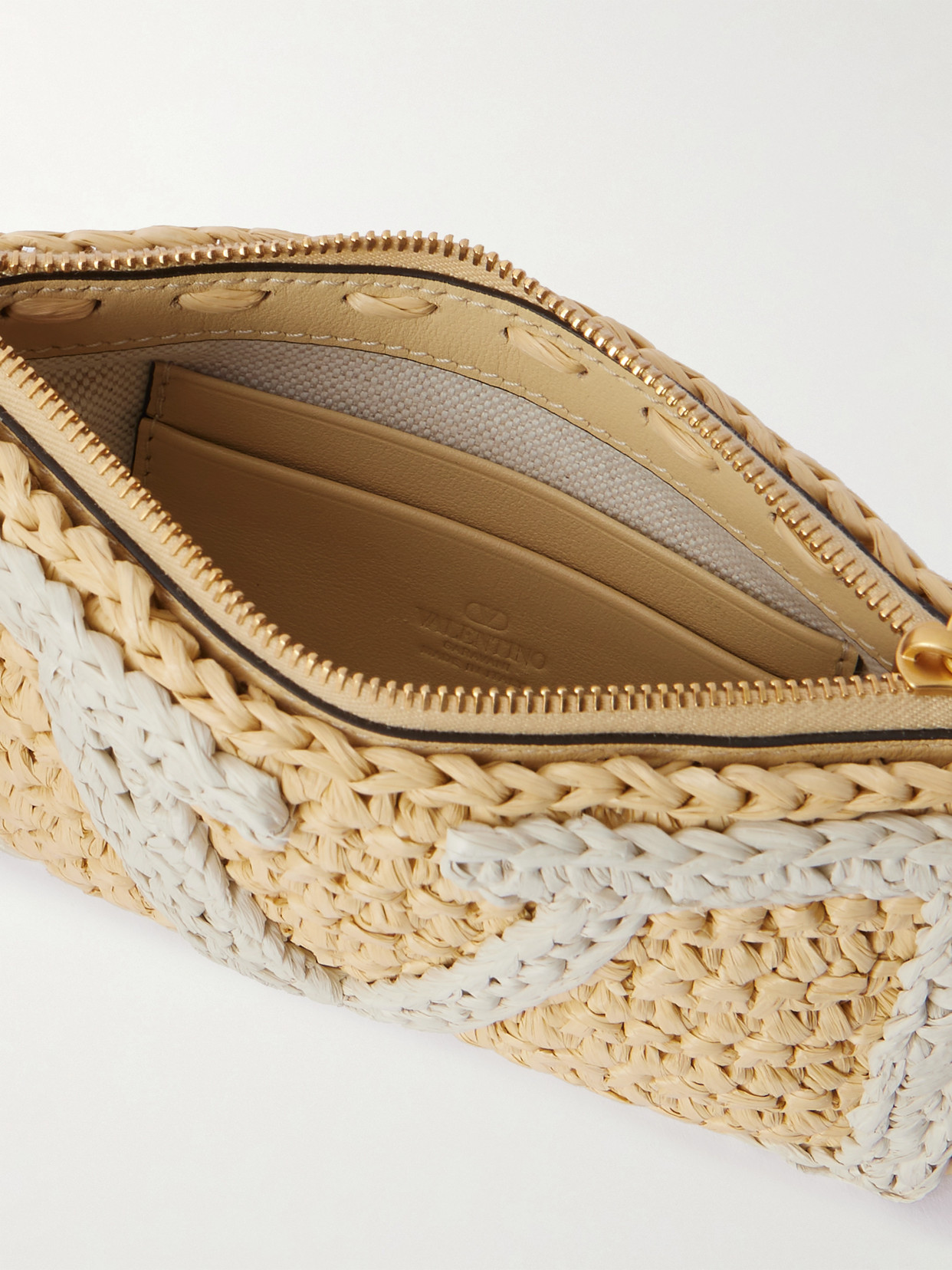 Valentino Viva Superstar Crocheted Faux Raffia Clutch