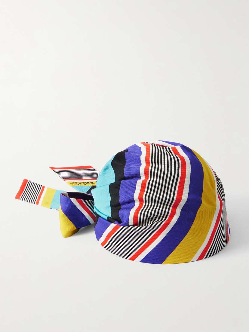 Valentino Garavani Escape Striped Silk And Cotton-blend Headband