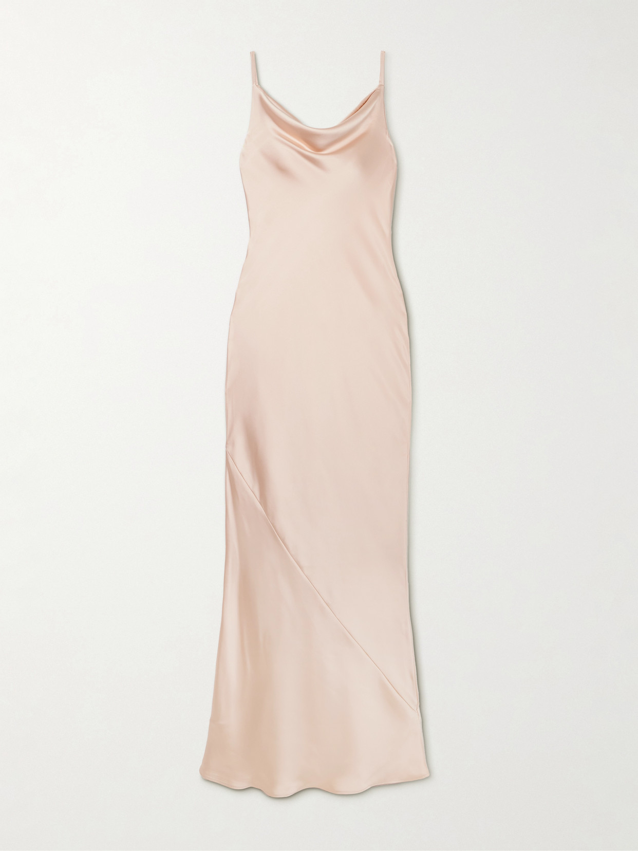 Norma Kamali Maria Draped Satin Maxi Dress In Pink