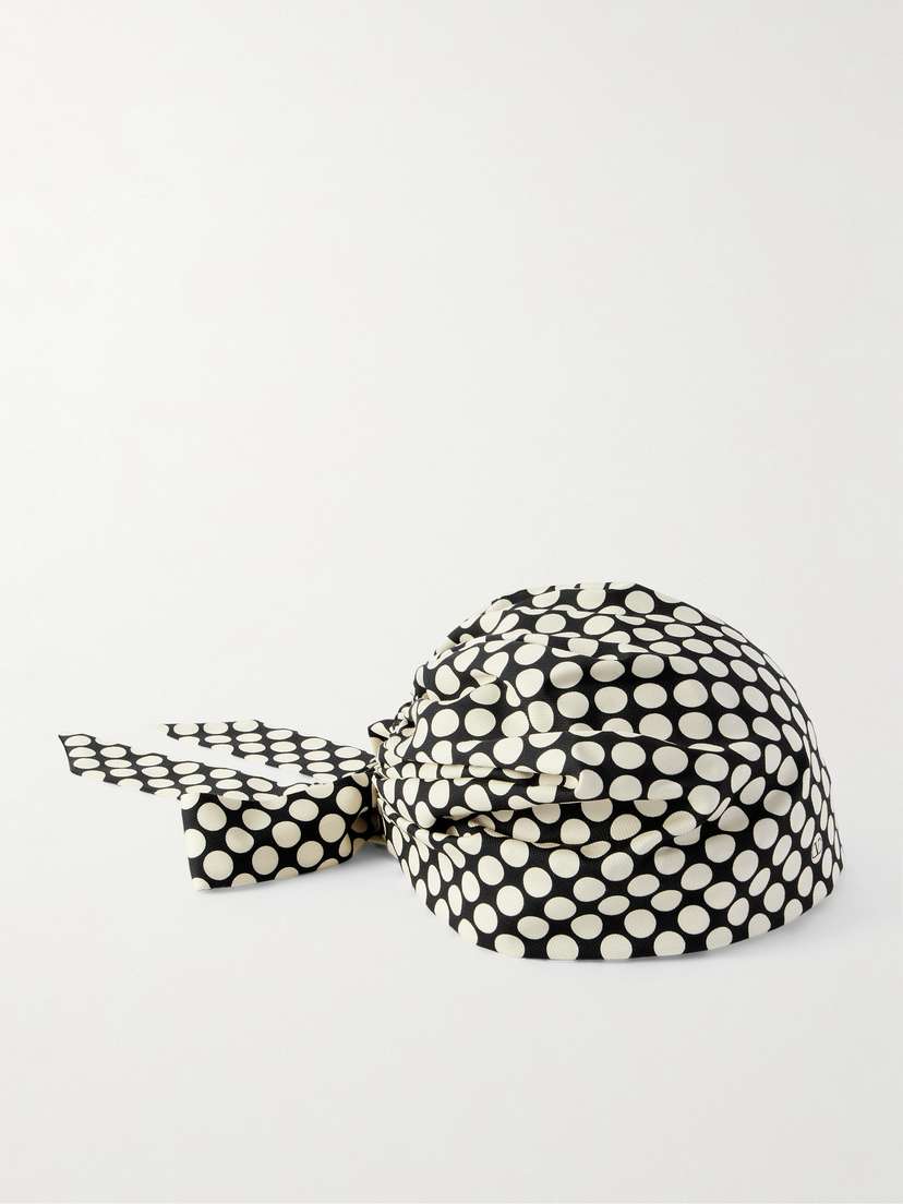 Valentino Garavani Escape Polka-dot Cotton And Silk-blend Twill Headband