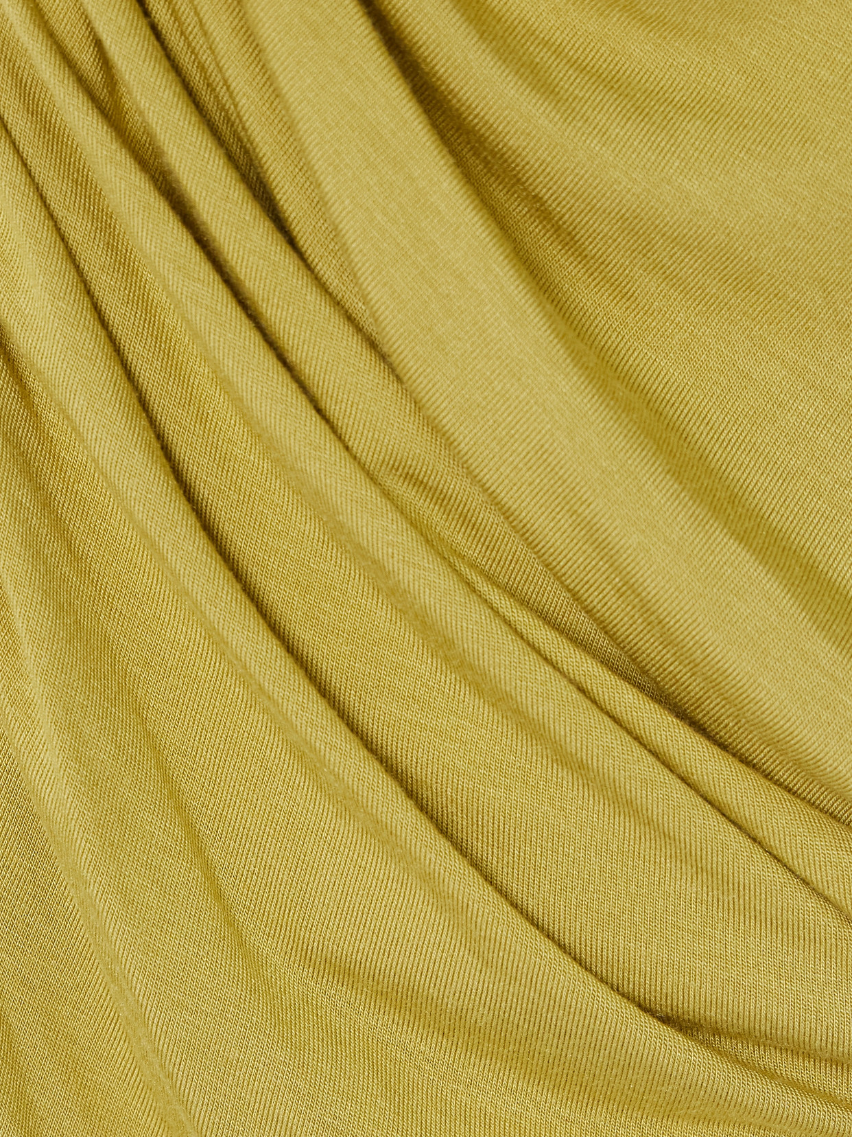 Norma Kamali Diana Strapless Asymmetric Ruched Stretch-jersey Mini Dress In Yellow