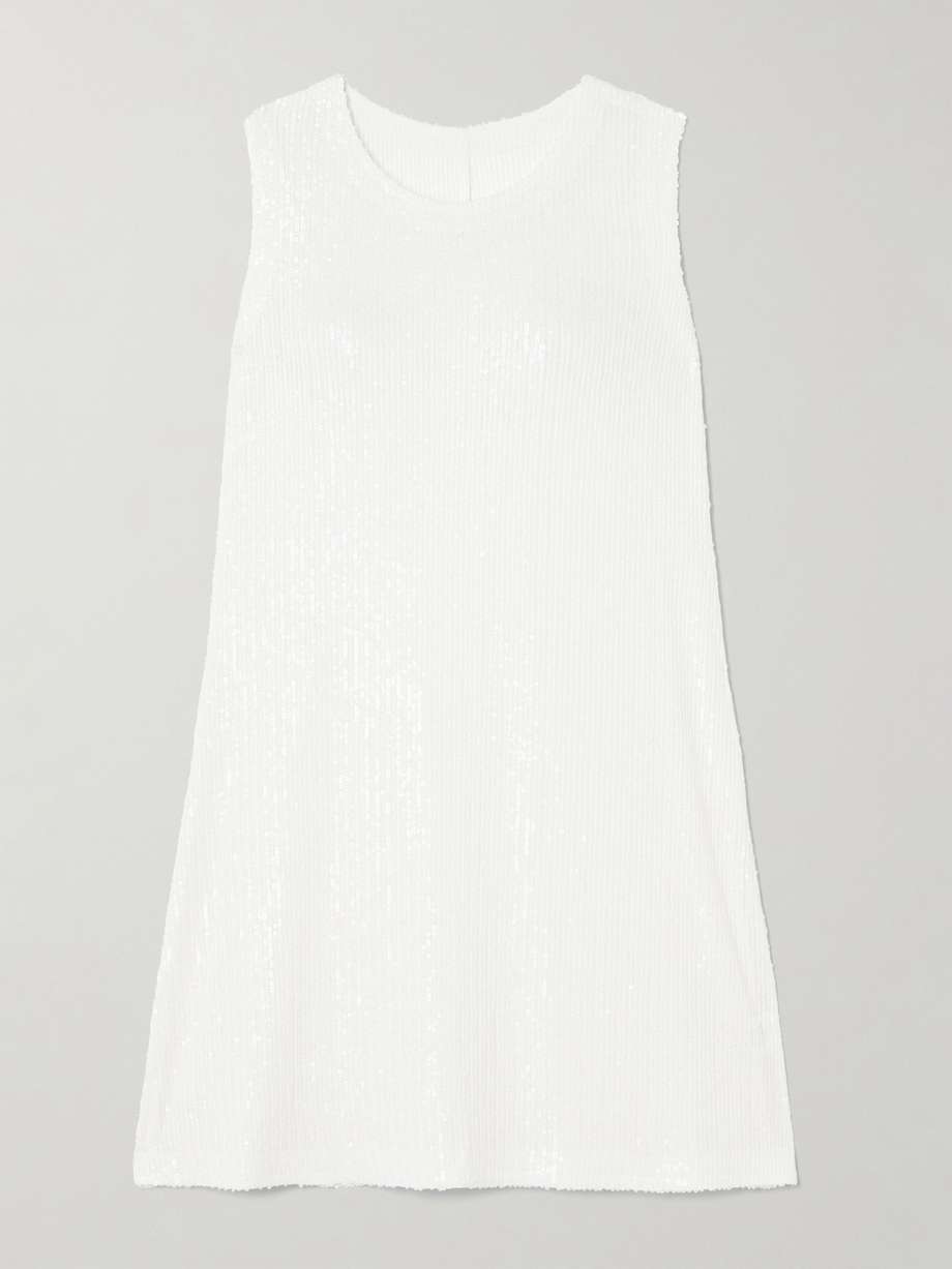sequined jersey mini dress