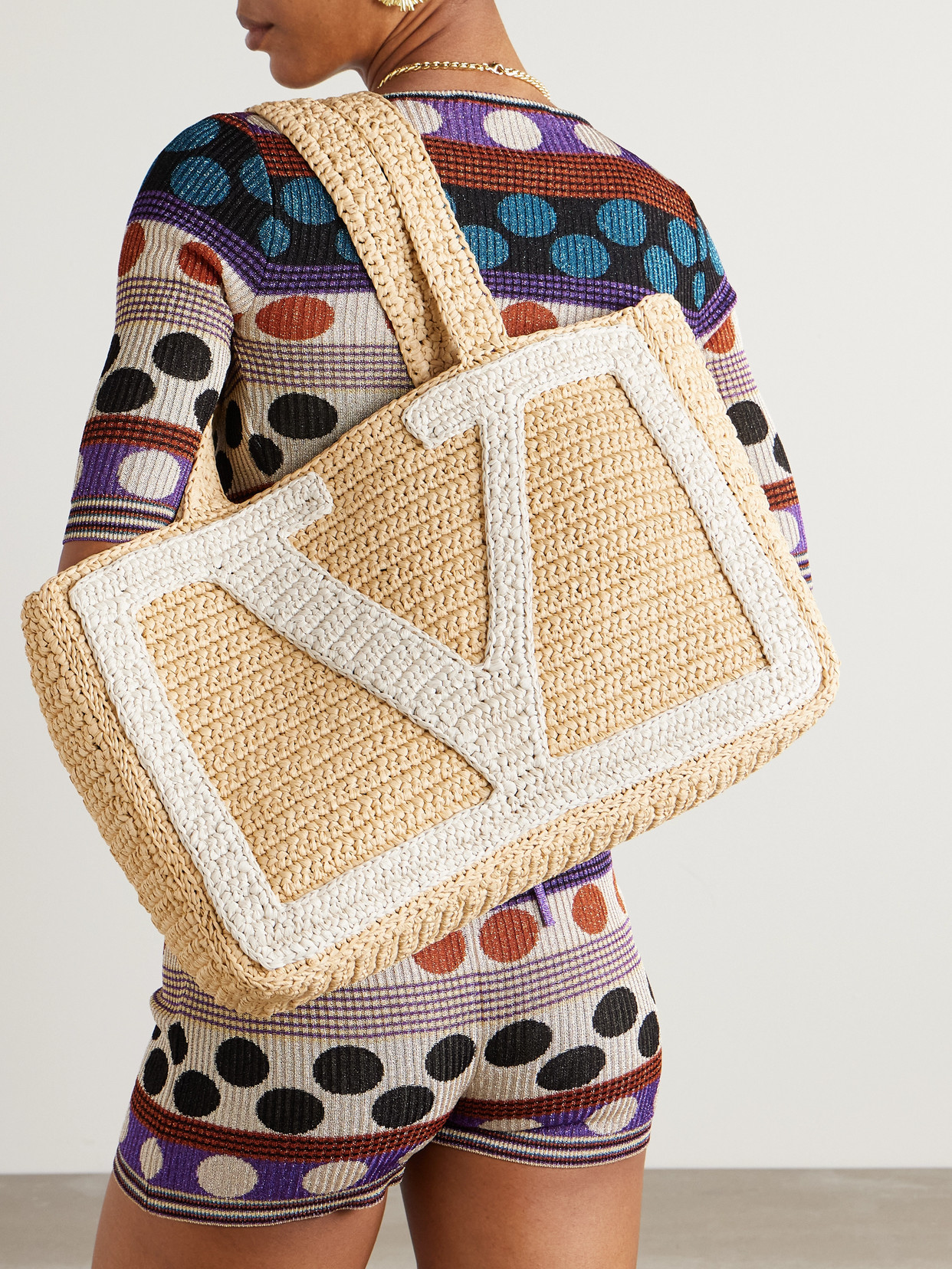 Valentino Viva Superstar Crocheted Raffia Tote