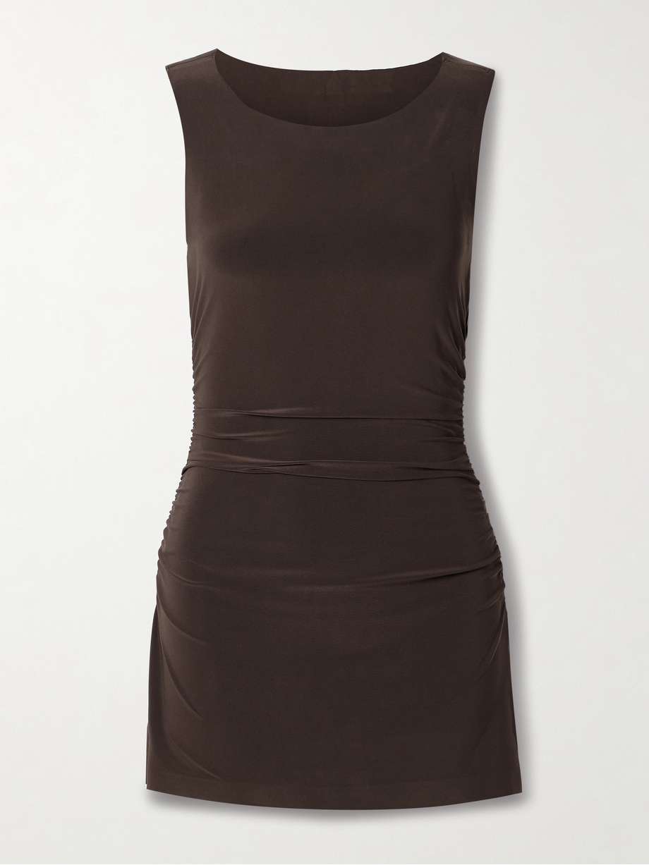pickleball ruched stretch-jersey mini dress