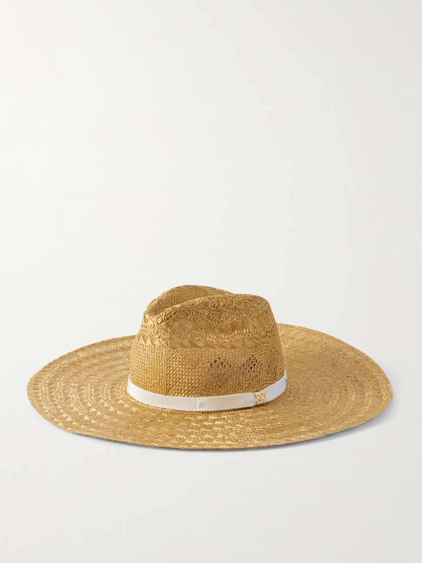 Valentino Garavani Grosgrain-trimmed Straw Hat