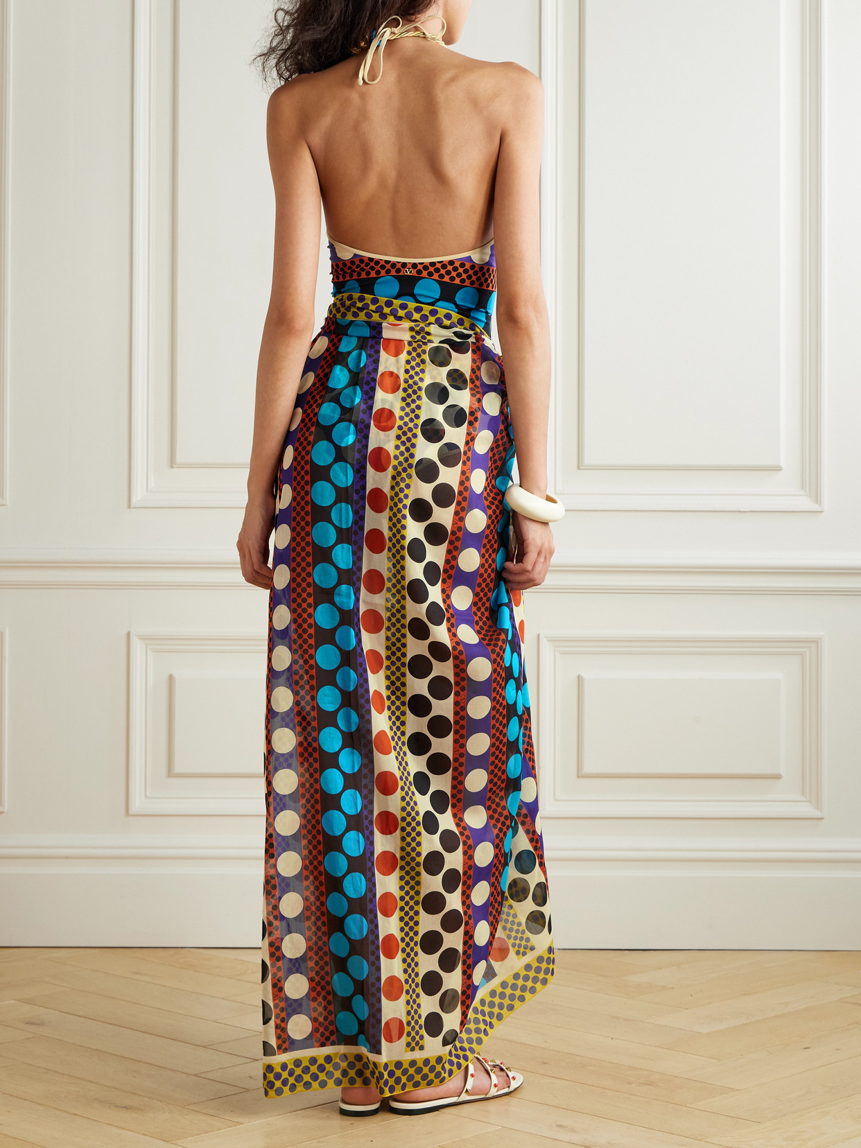 Valentino Tasseled Printed Cotton And Silk-blend Pareo