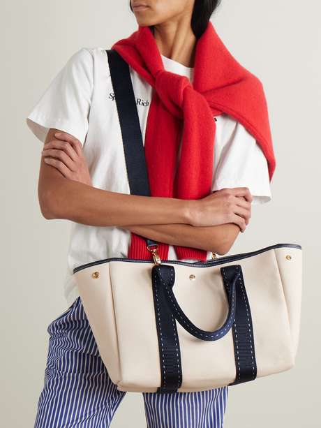 Narita S Verneuil Canvas Navy Mini Sellier Brown