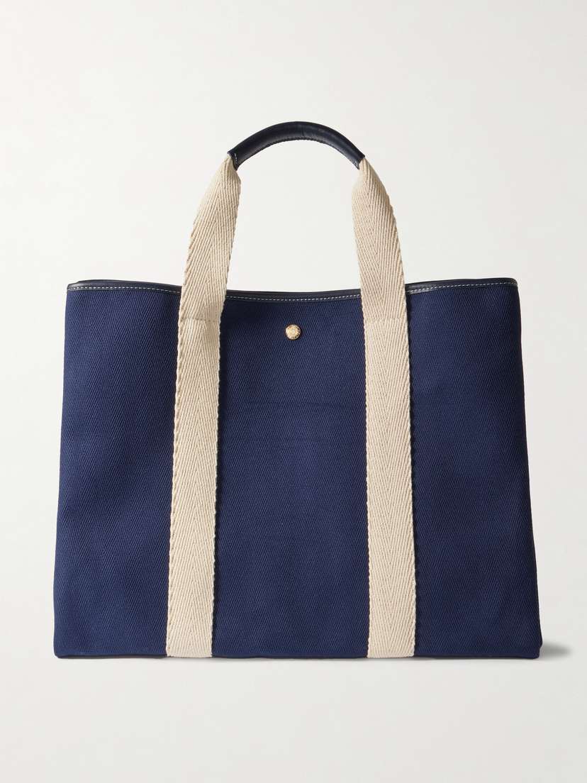 RUE de VERNEUIL Traversée Xl Leather- And Webbing-trimmed Canvas Tote