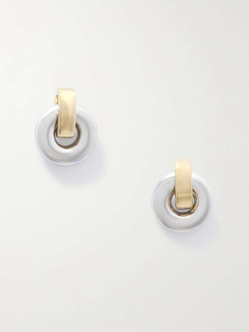 Laura Lombardi Piega Rhodium- And Gold-plated Recycled Earrings