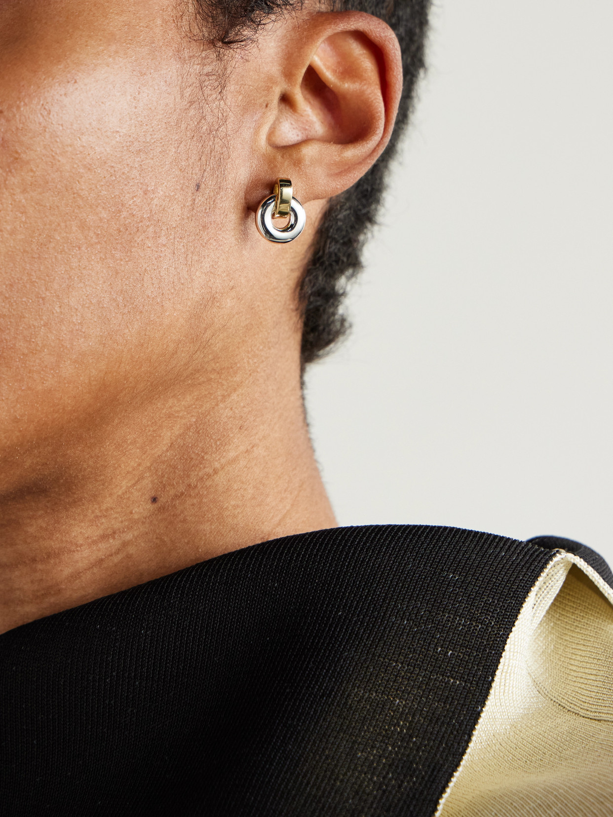 LAURA LOMBARDI PIEGA RHODIUM- AND GOLD-PLATED RECYCLED EARRINGS