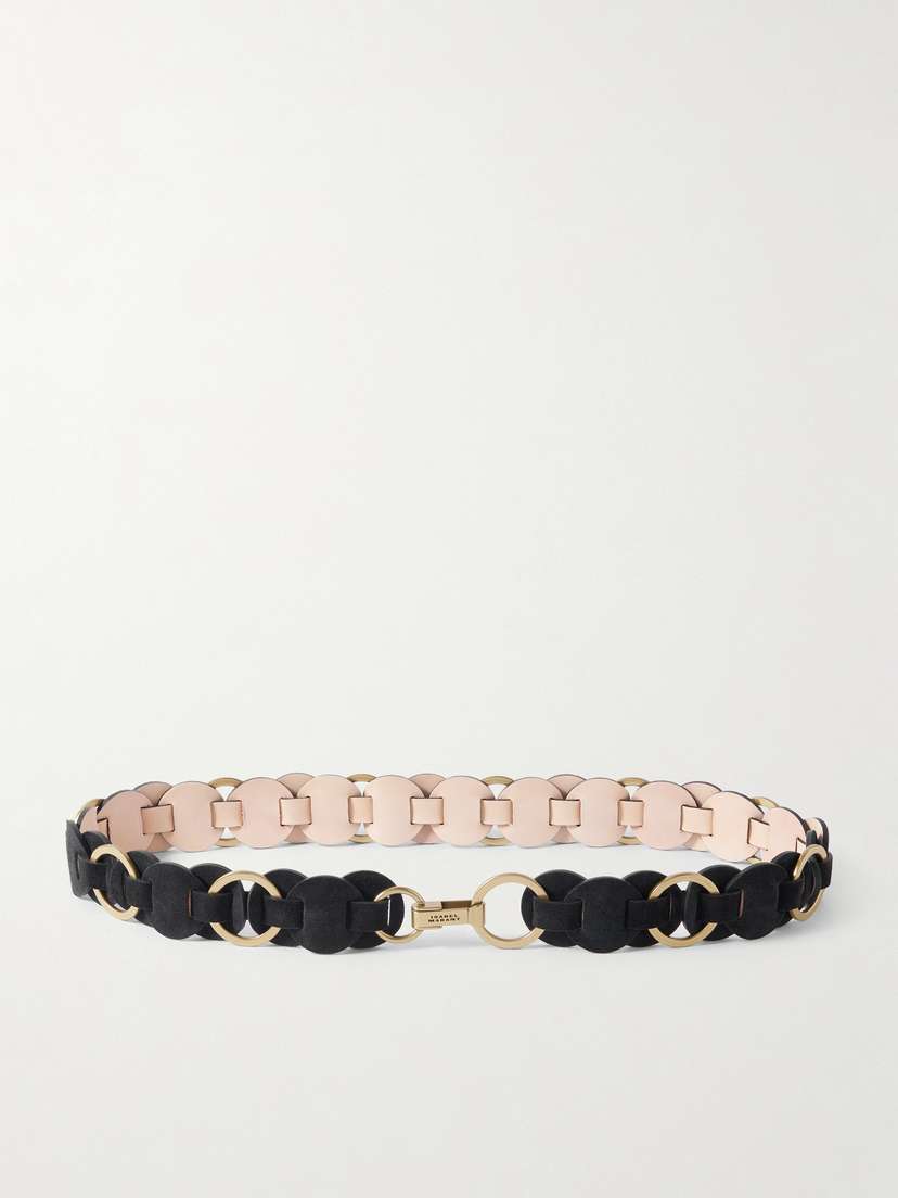 Isabel Marant Lota Woven Suede And Gold-tone Belt