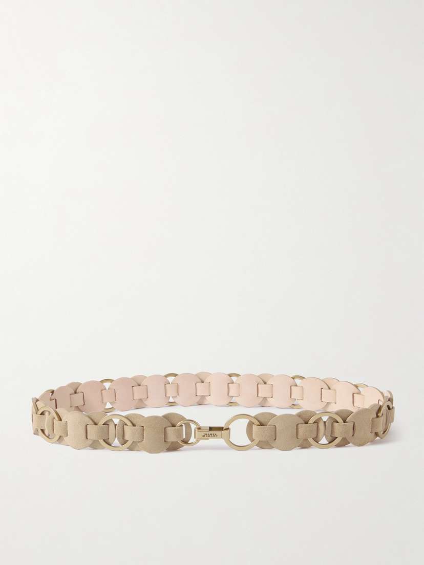 Isabel Marant Lota Woven Suede And Gold-tone Belt