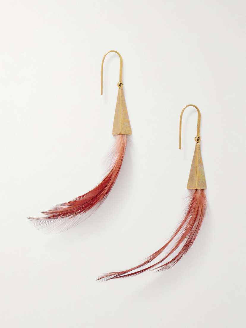 Isabel Marant Gold-tone Feather Earrings