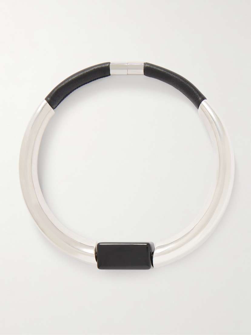 Isabel Marant Silver-tone, Leather And Resin Choker