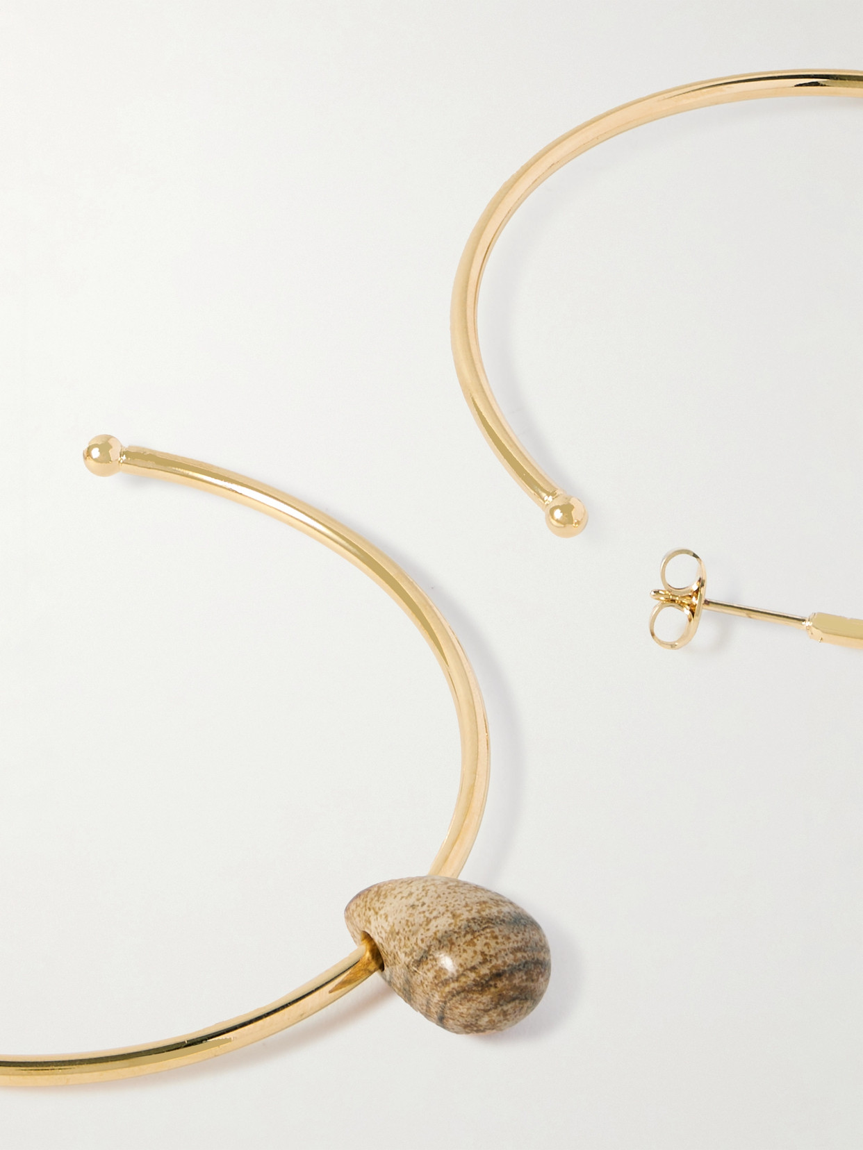 Isabel Marant Large Gold-tone Agate Hoop Earrings In Gold