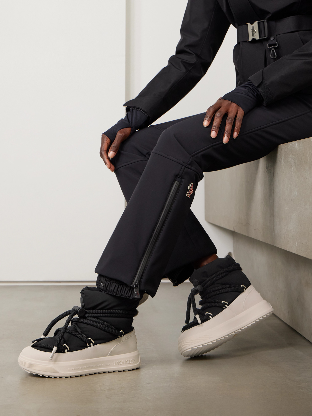 Moncler Monpulse Padded Shell Ankle Boots In Black