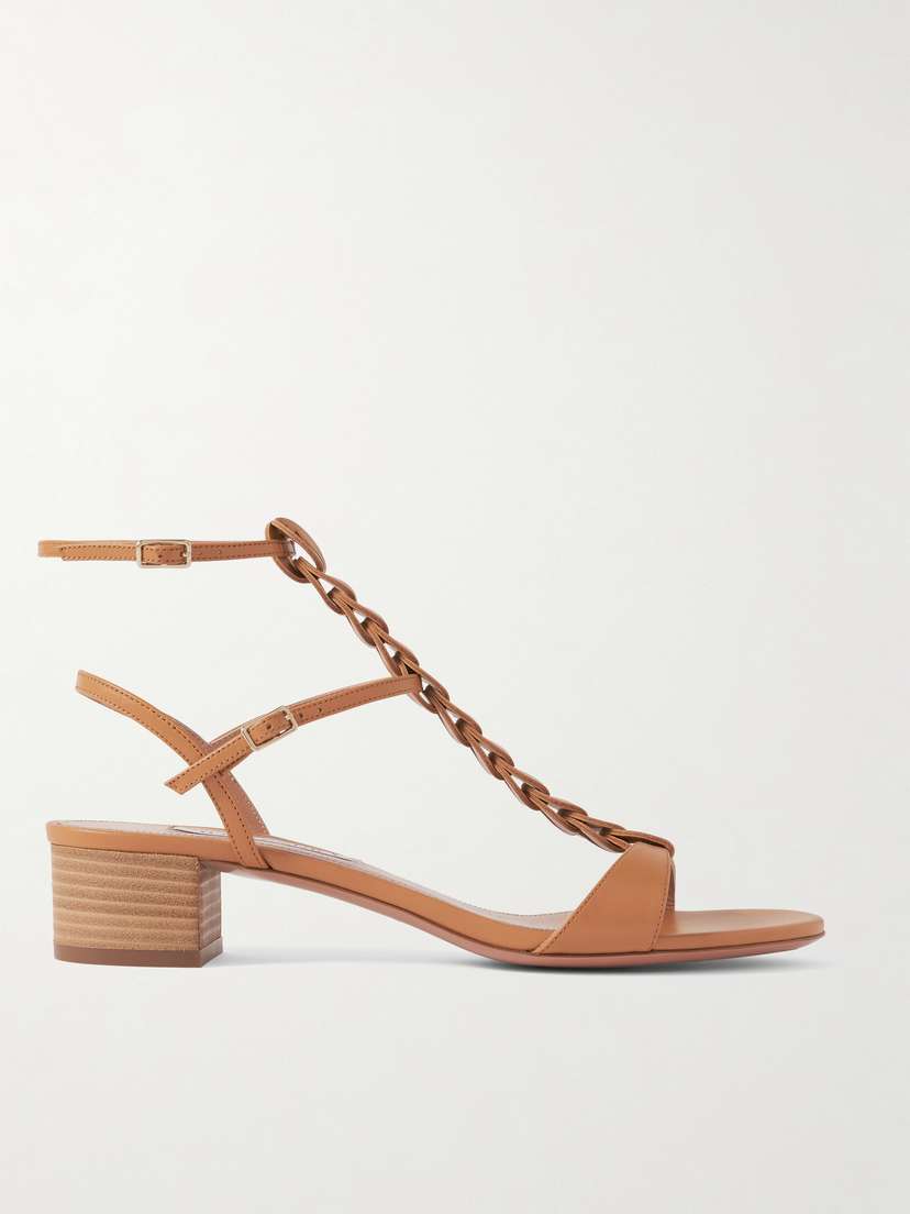 Aquazzura Destiny Gladiator 35 Braided Leather Sandals