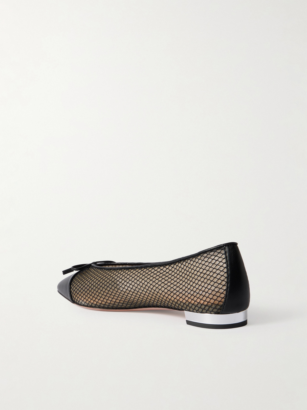 Aquazzura Gioia Mesh Flat In Black