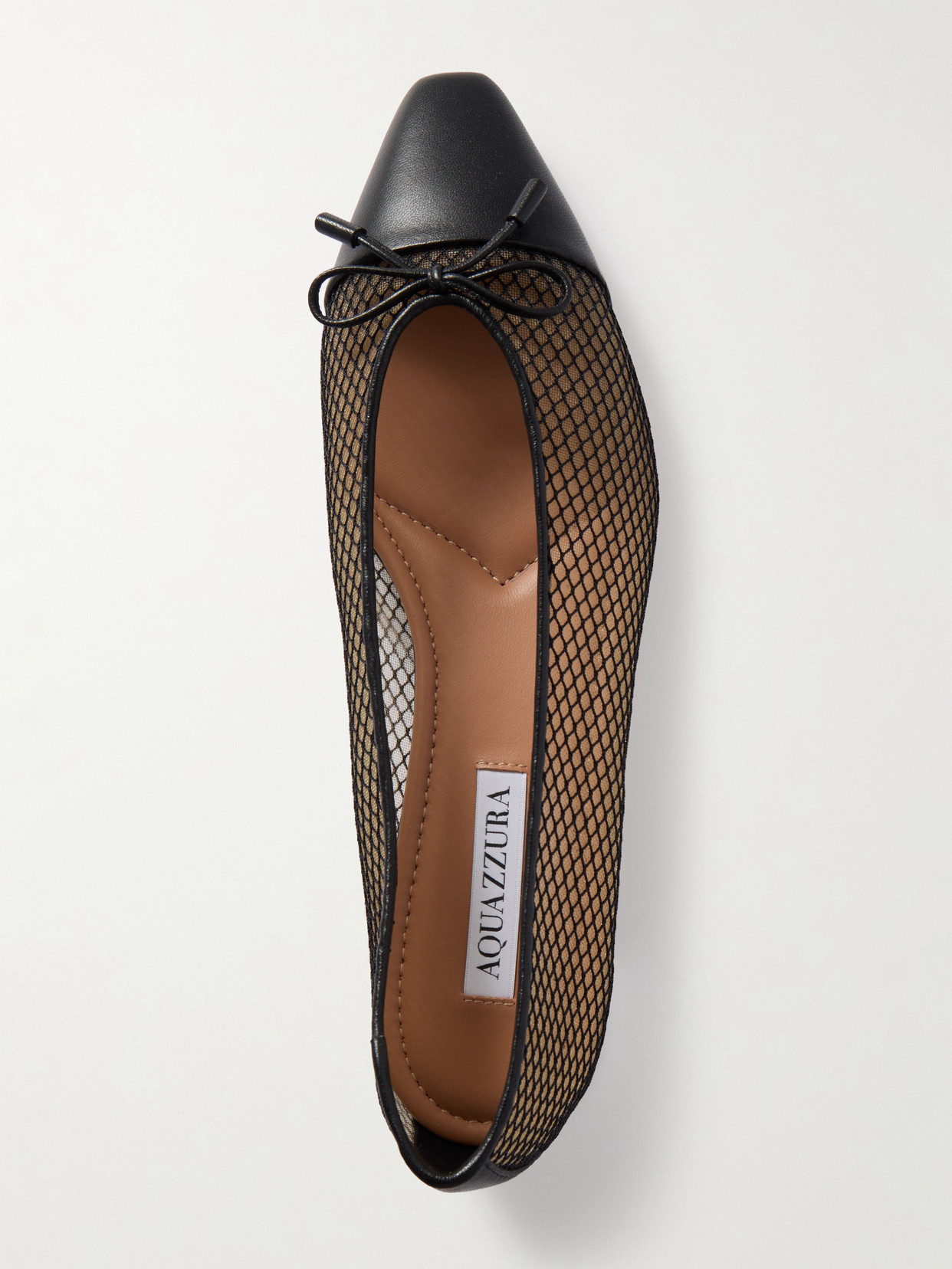 Aquazzura Gioia Mesh Flat In Black