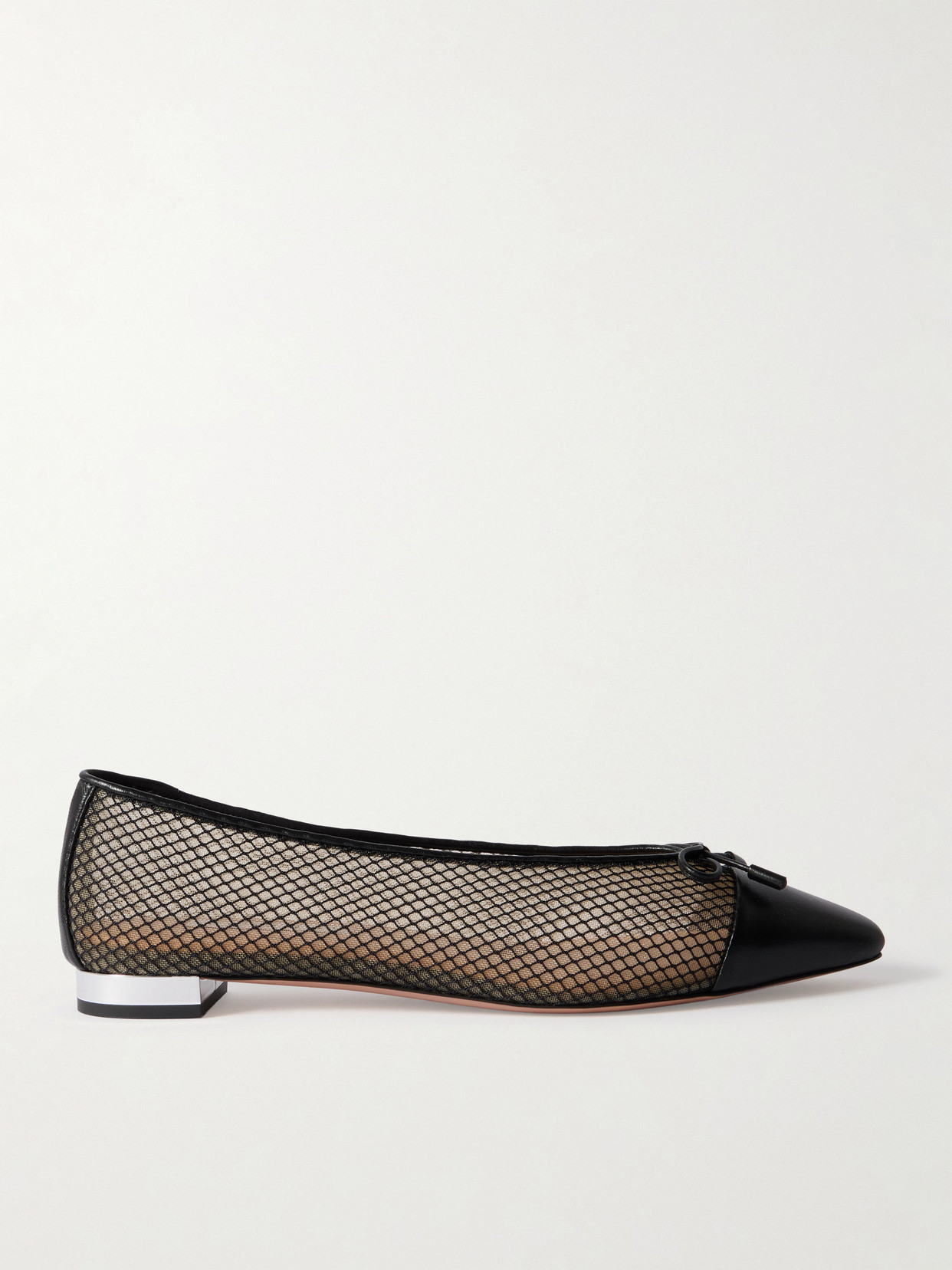 Aquazzura Gioia Mesh Flat In Black