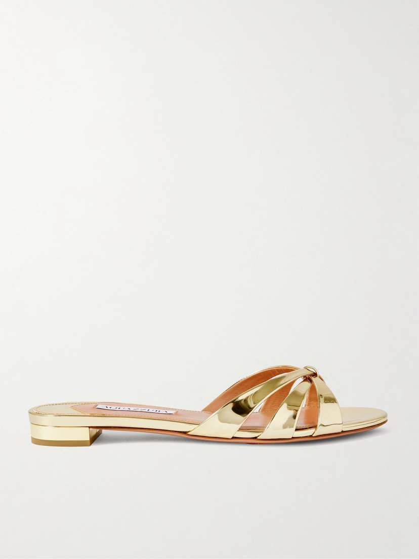 Aquazzura Tati Mirrored Sandals