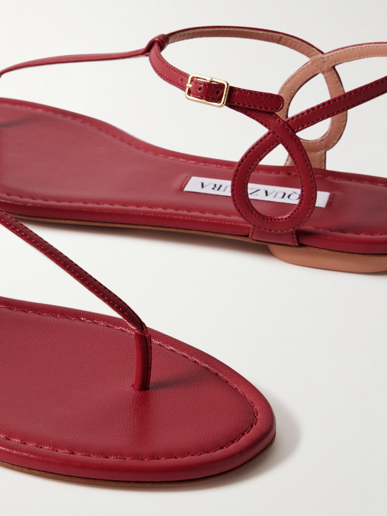 Aquazzura Almost Bare Leather T-bar Sandals