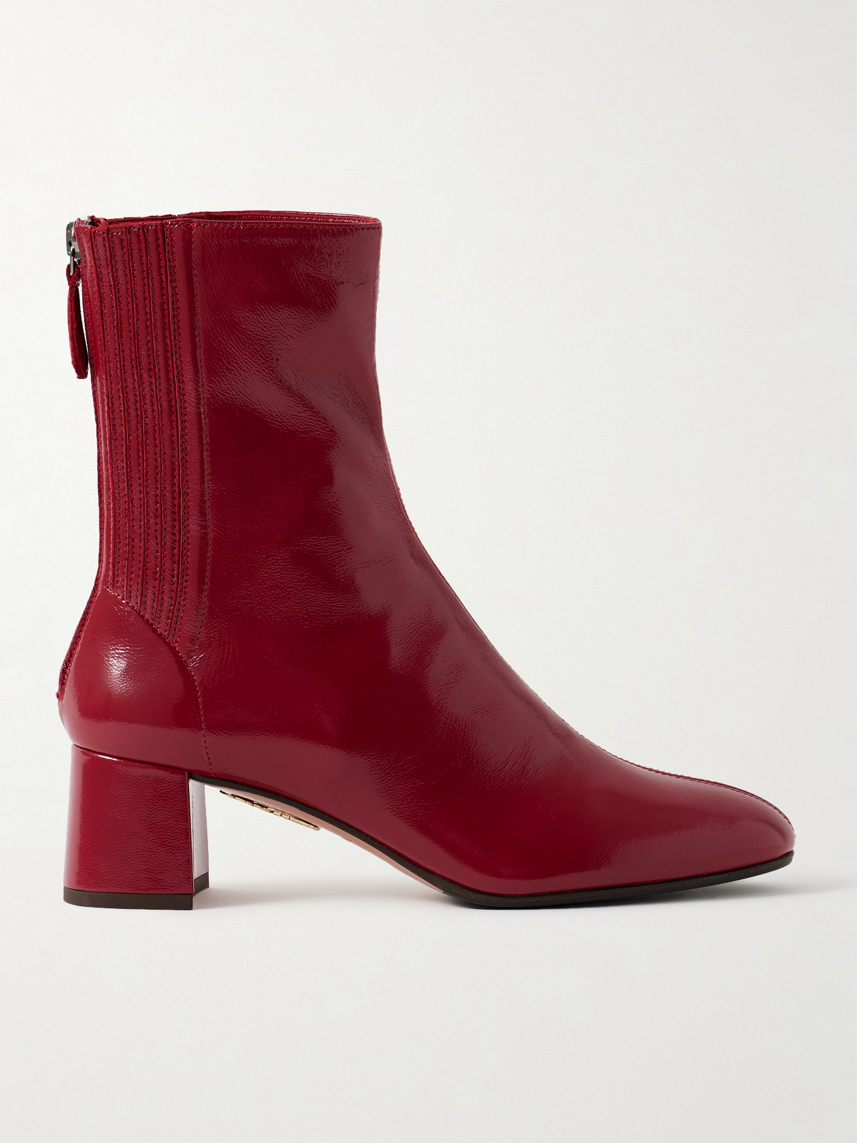 Aquazzura Saint Honoré 35 Glossed-leather Ankle Boots In Pink