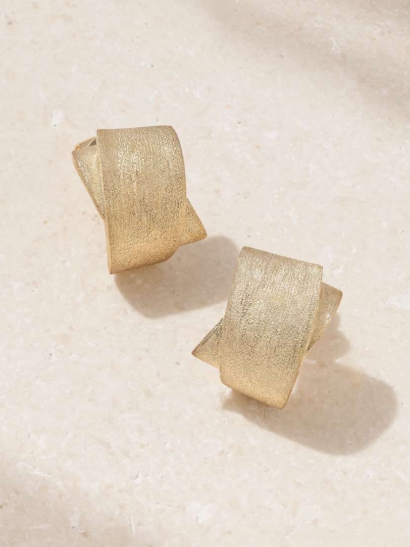 Maison H Jewels Sands Finishing 18-karat Gold Earrings