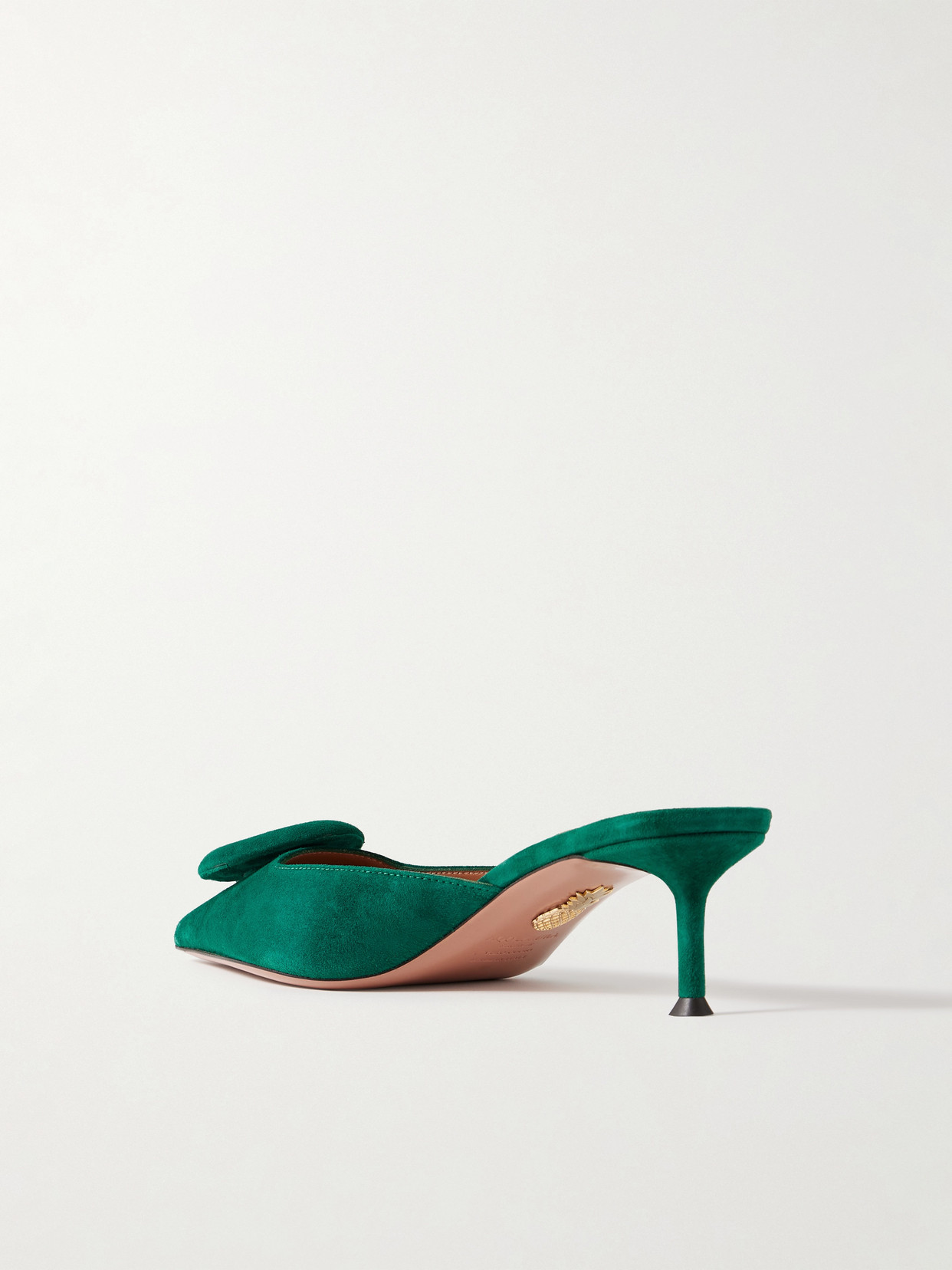 Aquazzura The Hoop 50 Suede Mules